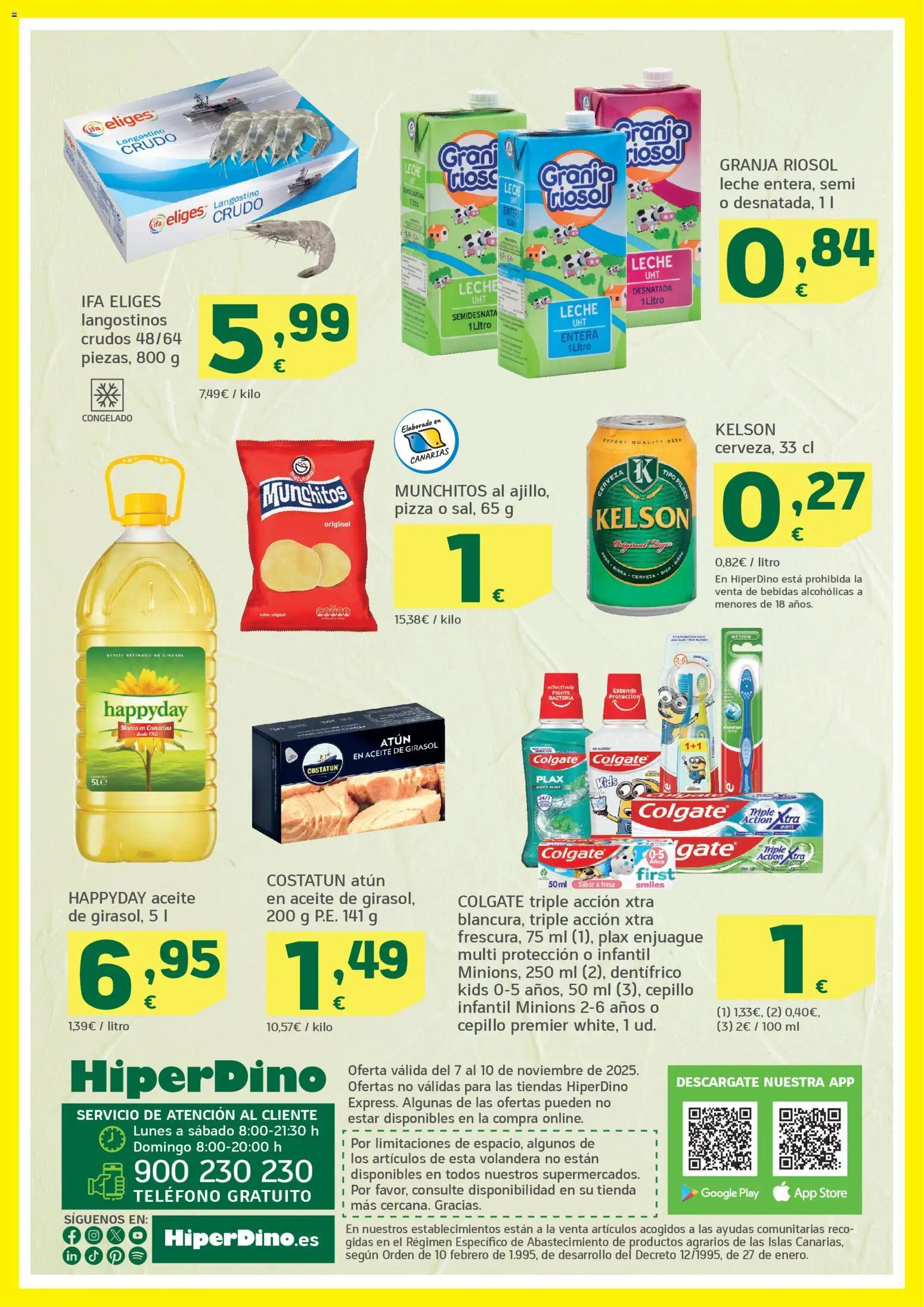 HiperDino folleto │ válido desde el 07.11.2025 | Página: 2 | Productos: Cepillo, Pizza, Cerveza, Langostino