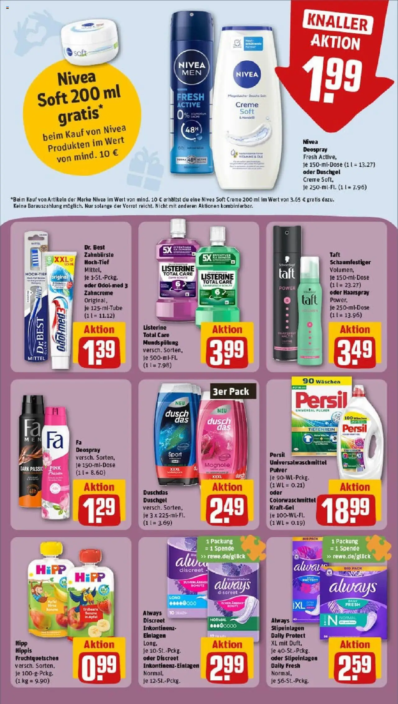 Rewe prospekt Ascheberg	 - gültig ab dem 27.07.2025 | Seite: 28 | Produkte: Duschgel, Duschdas, Deospray, Persil