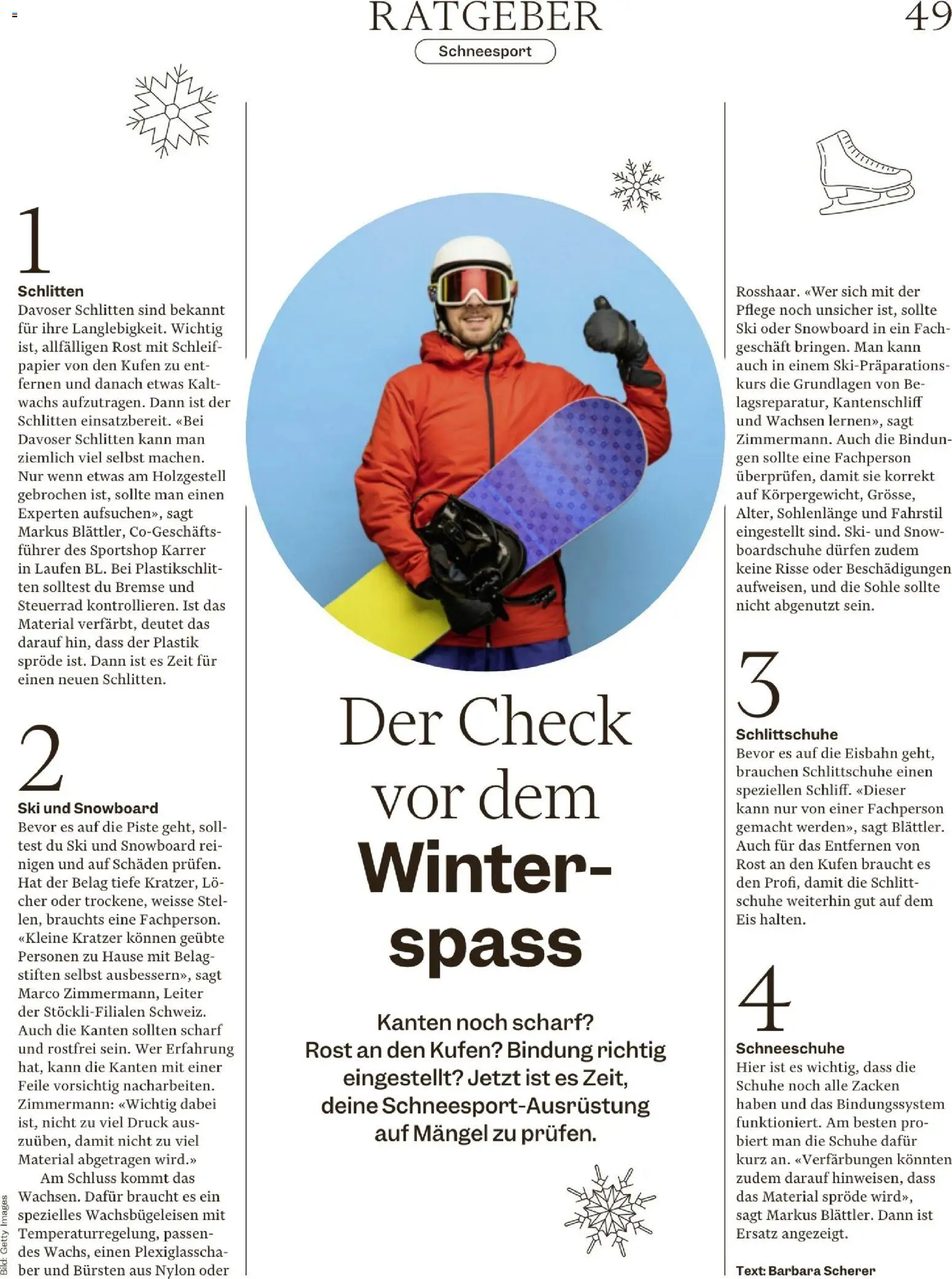 Migros Magazin – gültig ab 02.12.2025 | Seite: 49 | Produkte: Ski, Snowboard, Eis
