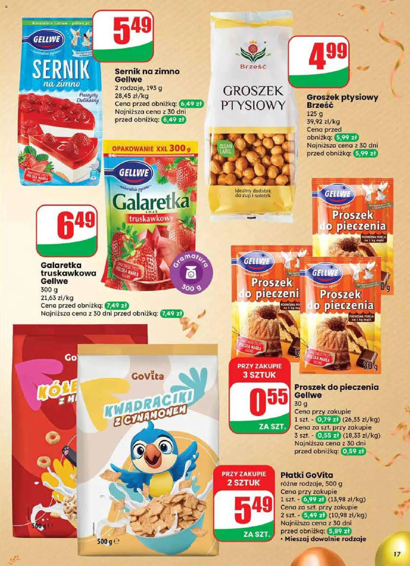Dino Gazetka od 27.12.2025 | Strona: 17 | Produkty: Groszek, Galaretka, Groszek ptysiowy, Płatki