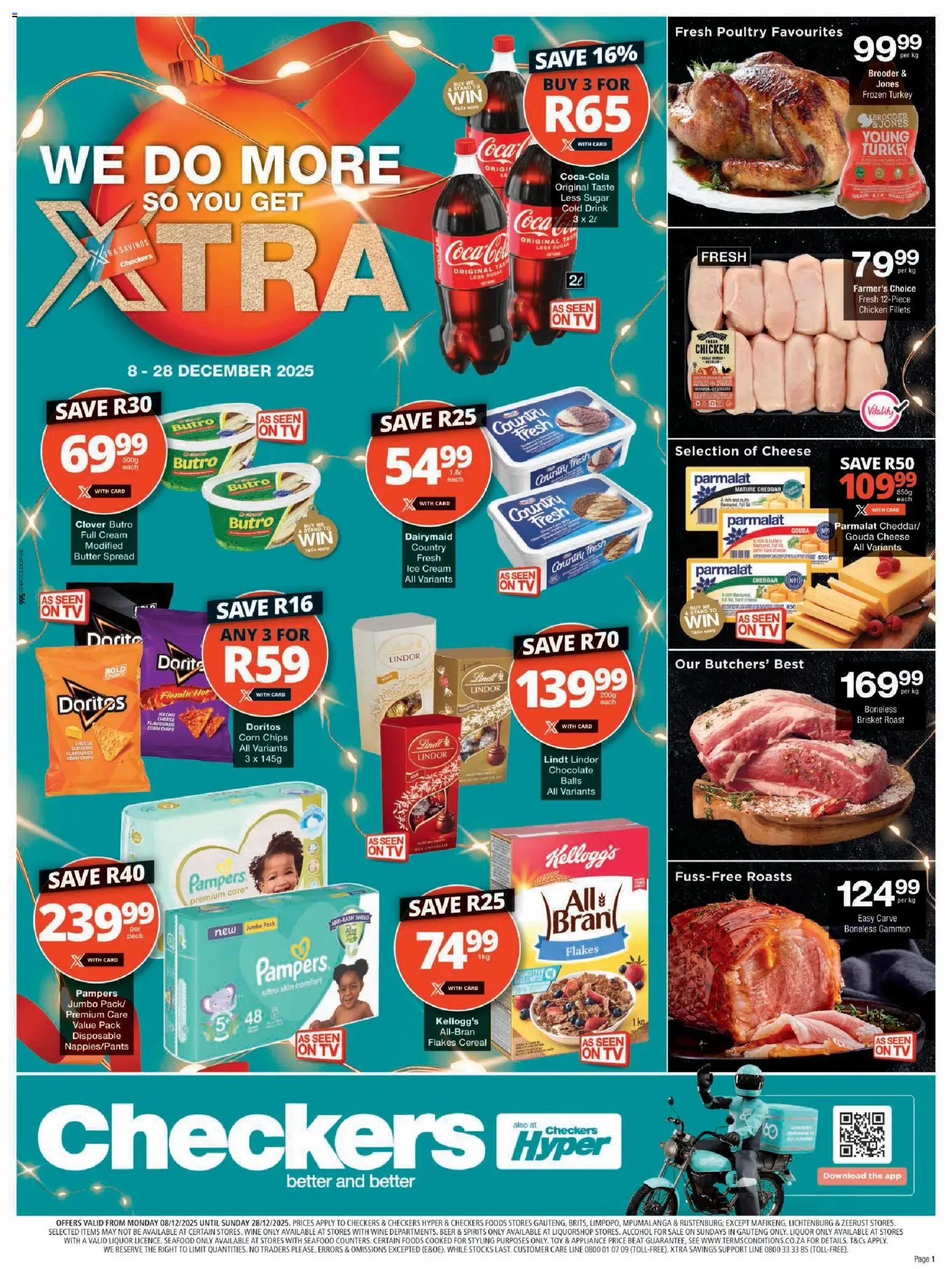 New Checkers catalogue – valid from 08.12.2025 | Page: 1 | Products: Corn, TV, Cheese, Sugar