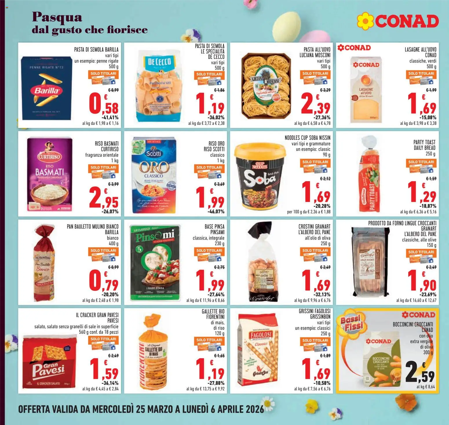Volantino Conad del 25.03.2026 | Pagina: 14 | Prodotti: Sale, Olive, Pasta, Grissini