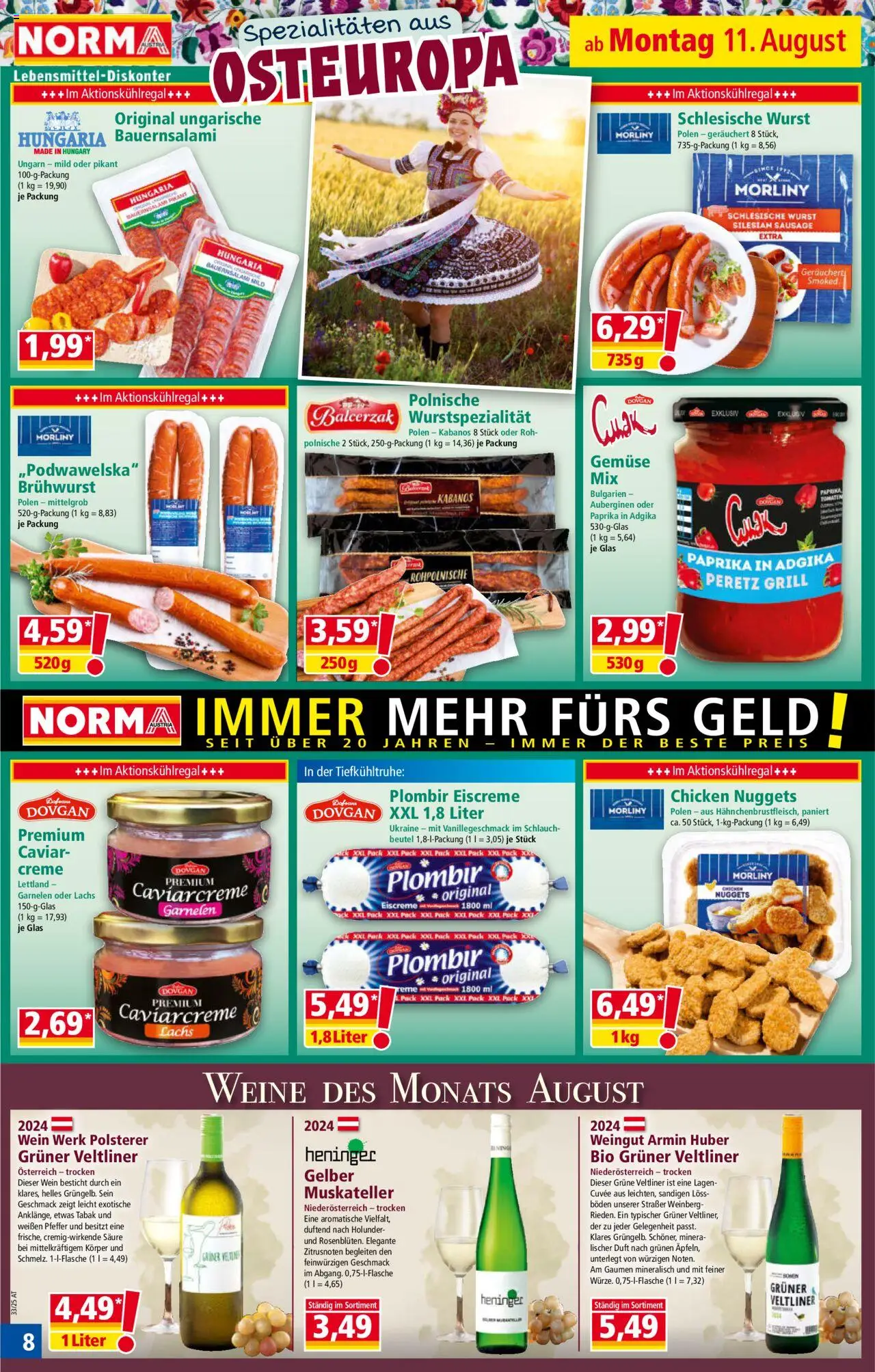 Norma Flugblatt gültig ab 11.08.2025 | Seite: 8 | Produkte: Gemüse, Pfeffer, Grill, Creme