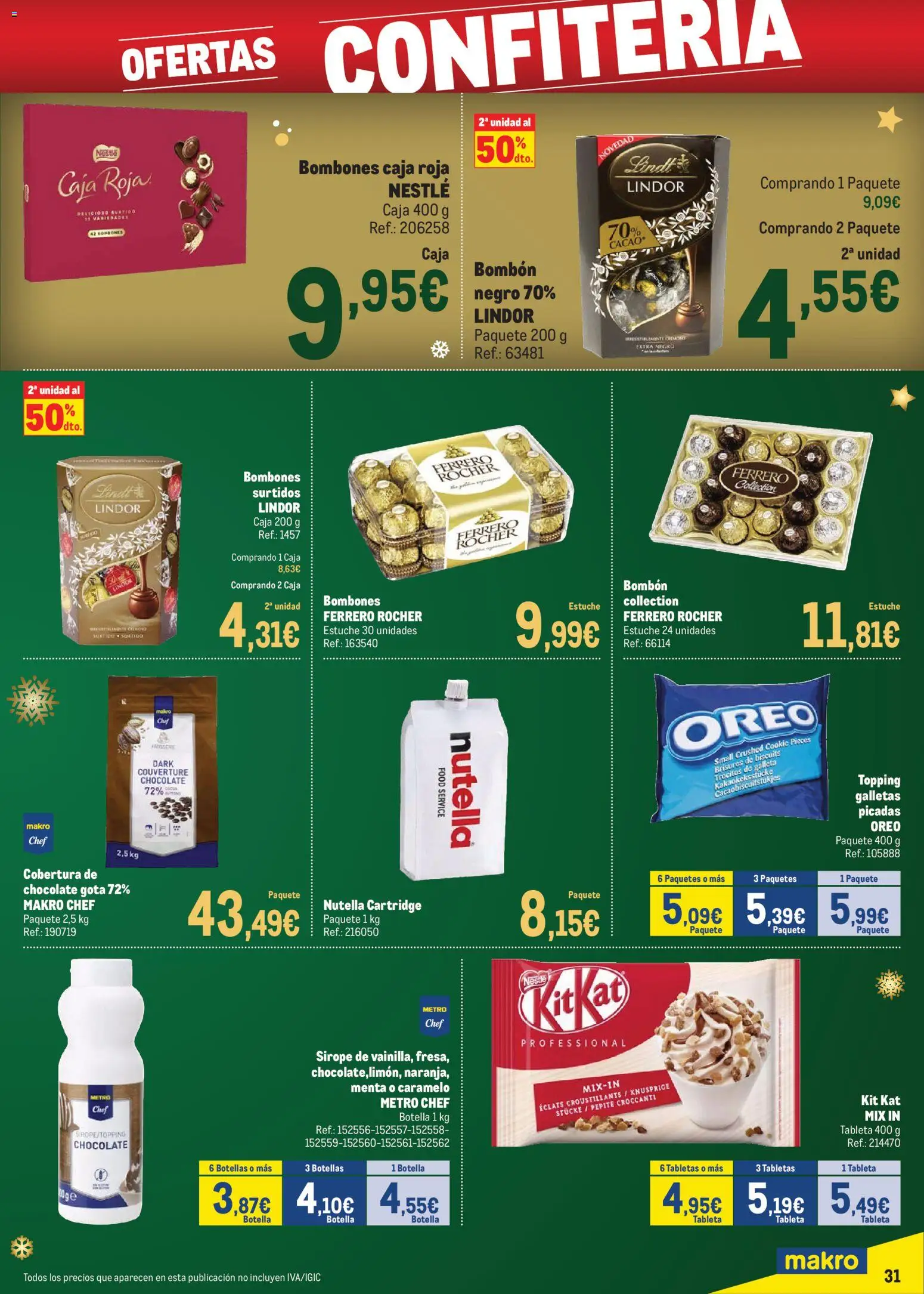 Makro - Precios Centro │ válido desde el 24.11.2025 | Página: 31 | Productos: Chocolate, Tableta, Galletas, Φρυγανιές σικάλεως