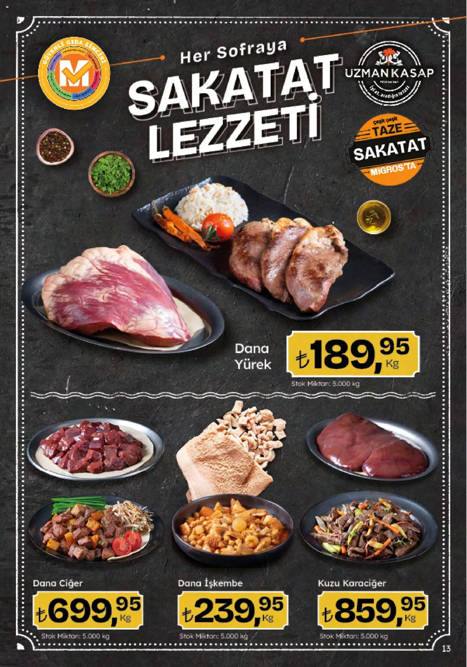 Migros Katalog - 5M Migroskop Dijital - 29.01.2026 tarihinden itibaren geçerlidir | Sayfa: 13 | Ürünler: Ciğer, Sakatat