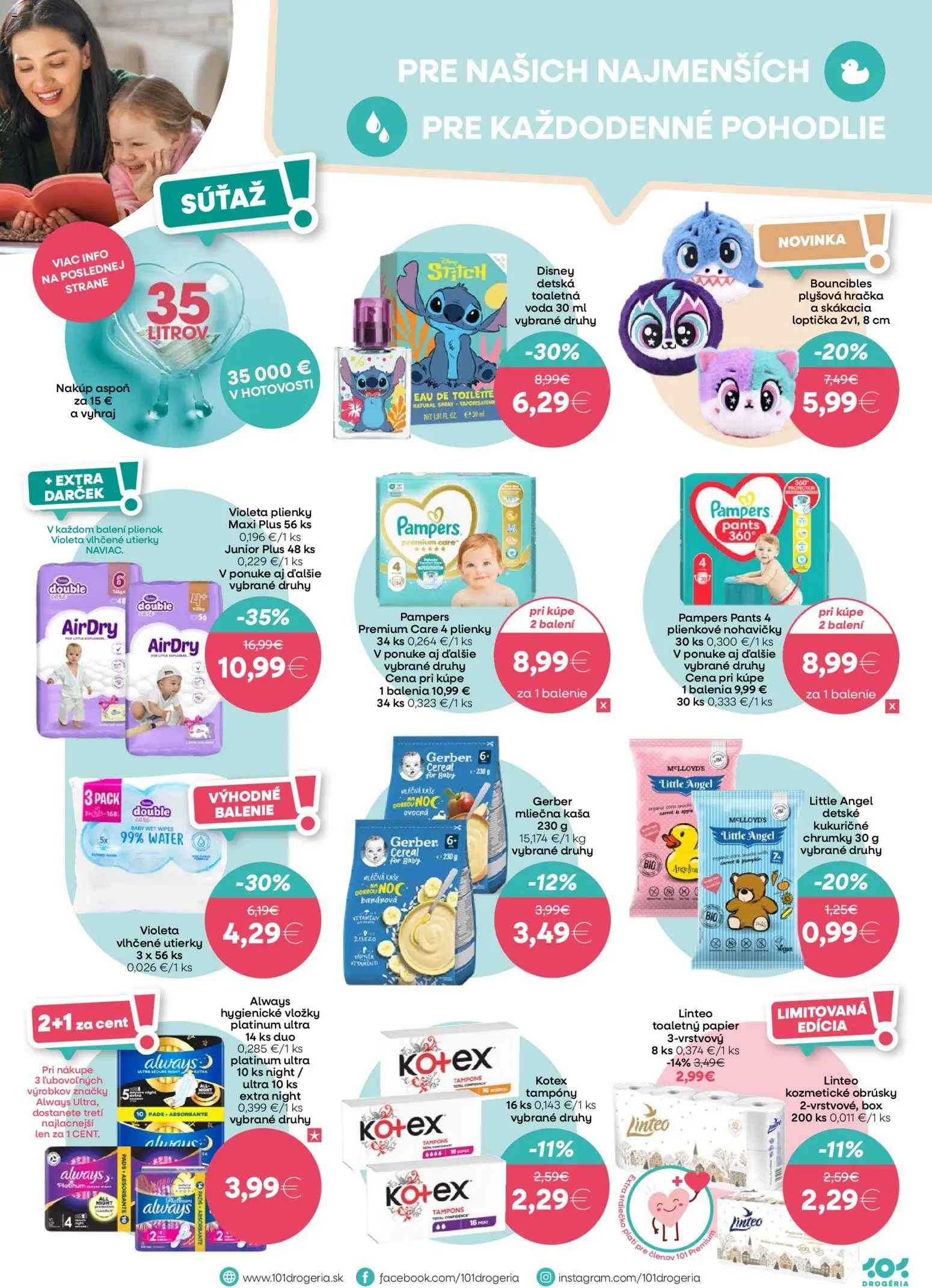 Nové 101 drogerie akcie – leták je platný od 03.12.2025 | Strana: 9 | Produkty: Apple, Toaletný papier, Voda, Pampers