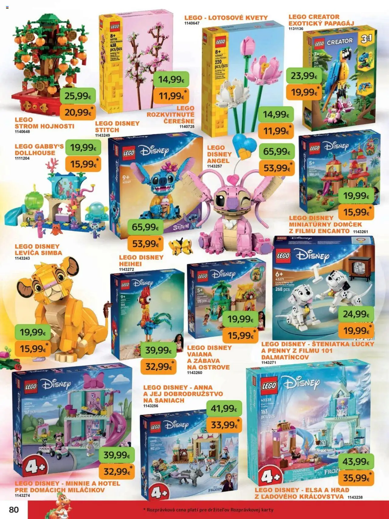 Nové Dráčik akcie – leták je platný od 03.10.2025 | Strana: 80 | Produkty: LEGO, Kvety, Čerešne