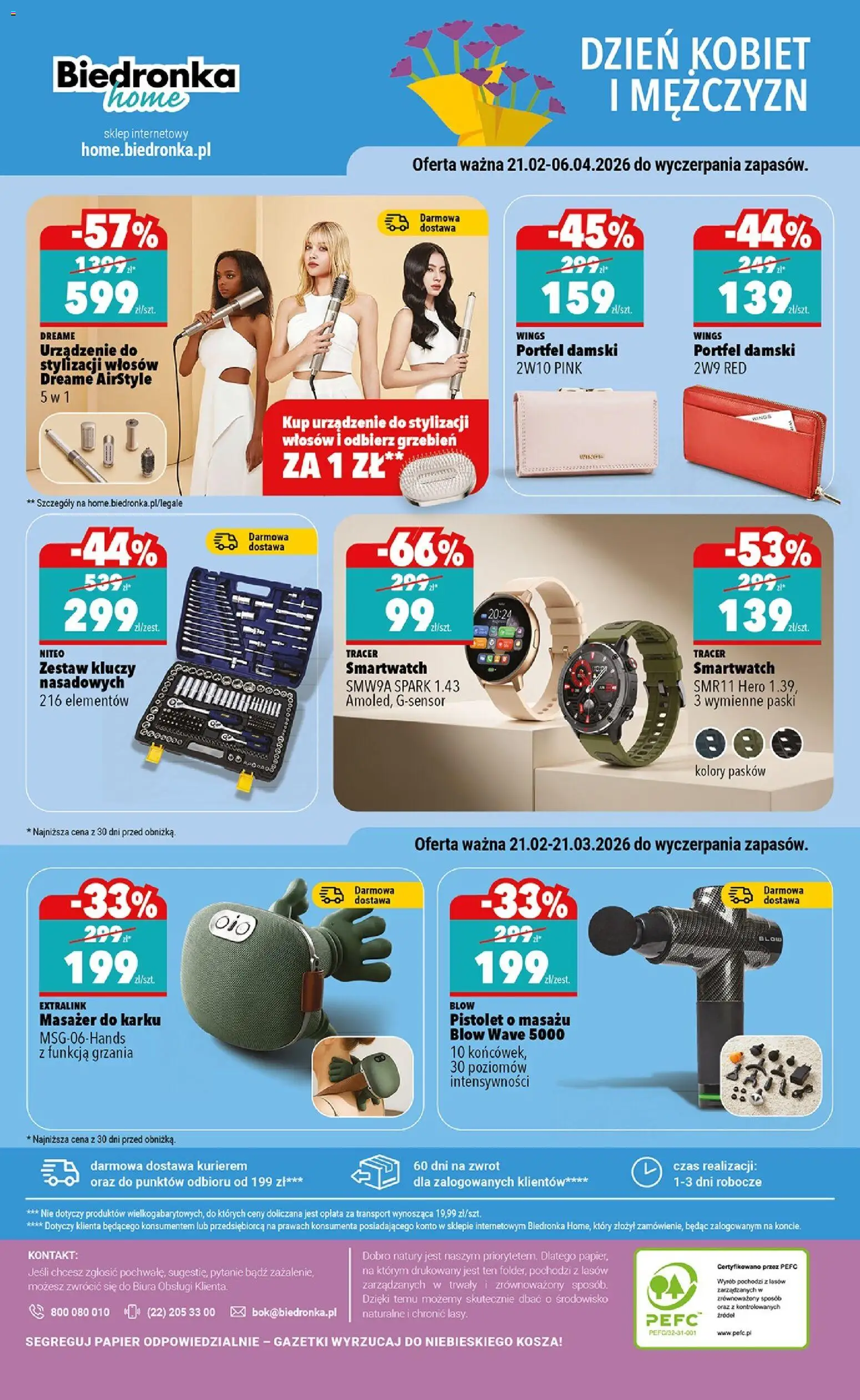 Biedronka gazetka - Home od 21.02.2026 | Strona: 6 | Produkty: Portfel, Smartwatch, Zestaw kluczy nasadowych, Grzebień