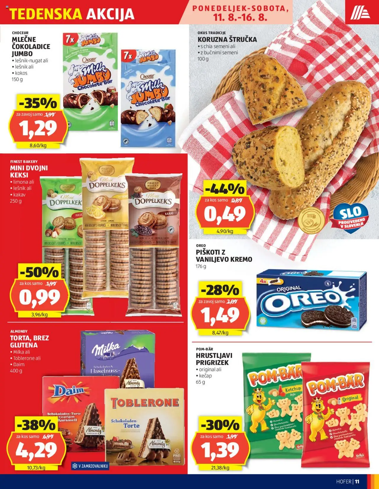 Hofer katalog │ velja od 07.08.2025 | Stran: 11 | Izdelki: Štručka, Kakav, Piskoti, Limona
