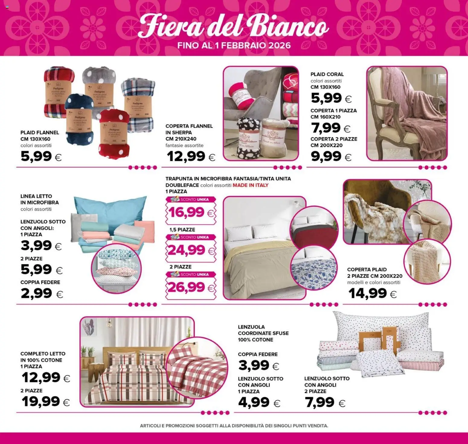Volantino Oasi del 03.01.2026 | Pagina: 24 | Prodotti: Trapunta, Letto, Coperta, Lenzuola