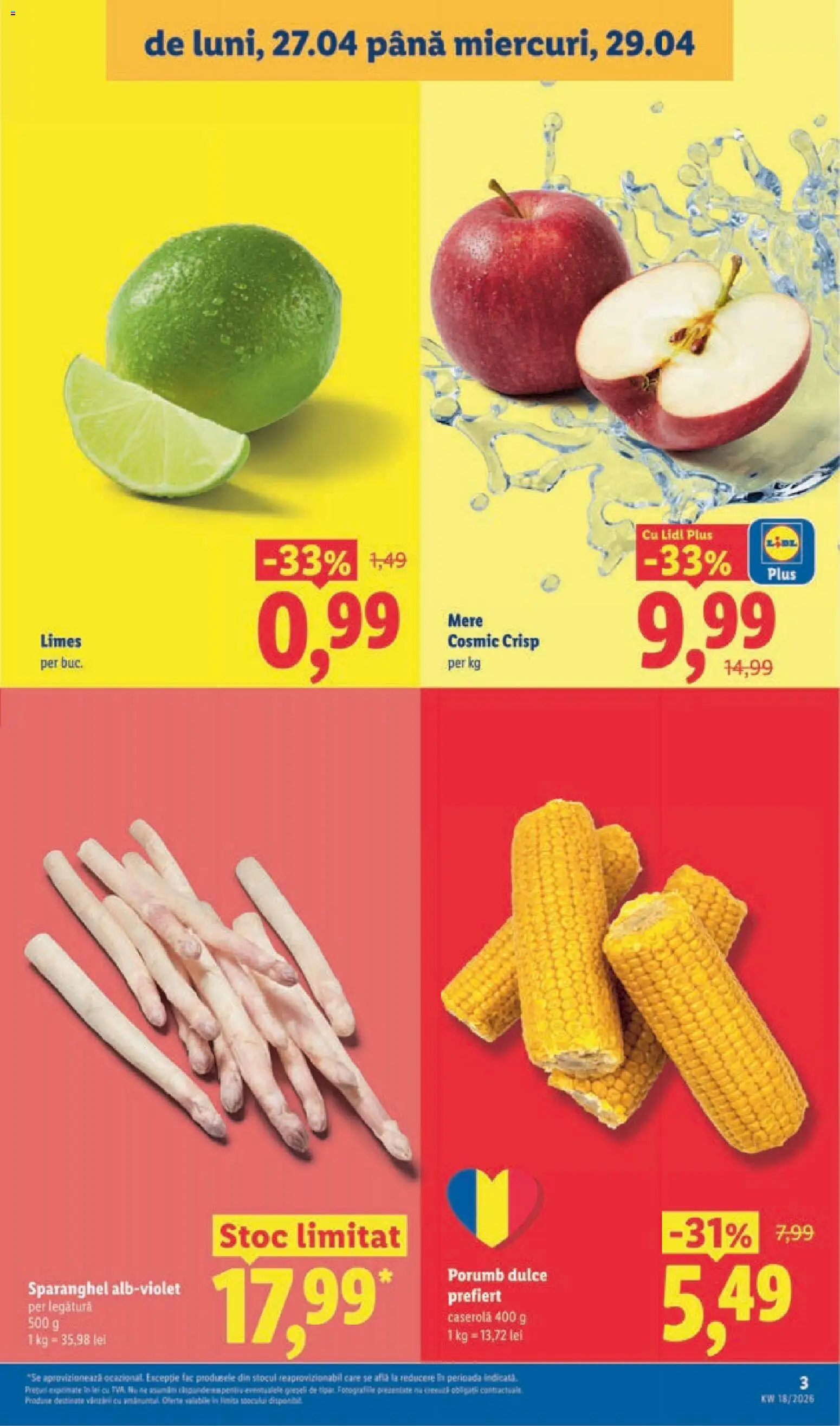 Noul catalog Lidl – valabil de la 27.04.2026 | Pagină: 3 | Produse: Mere, Porumb