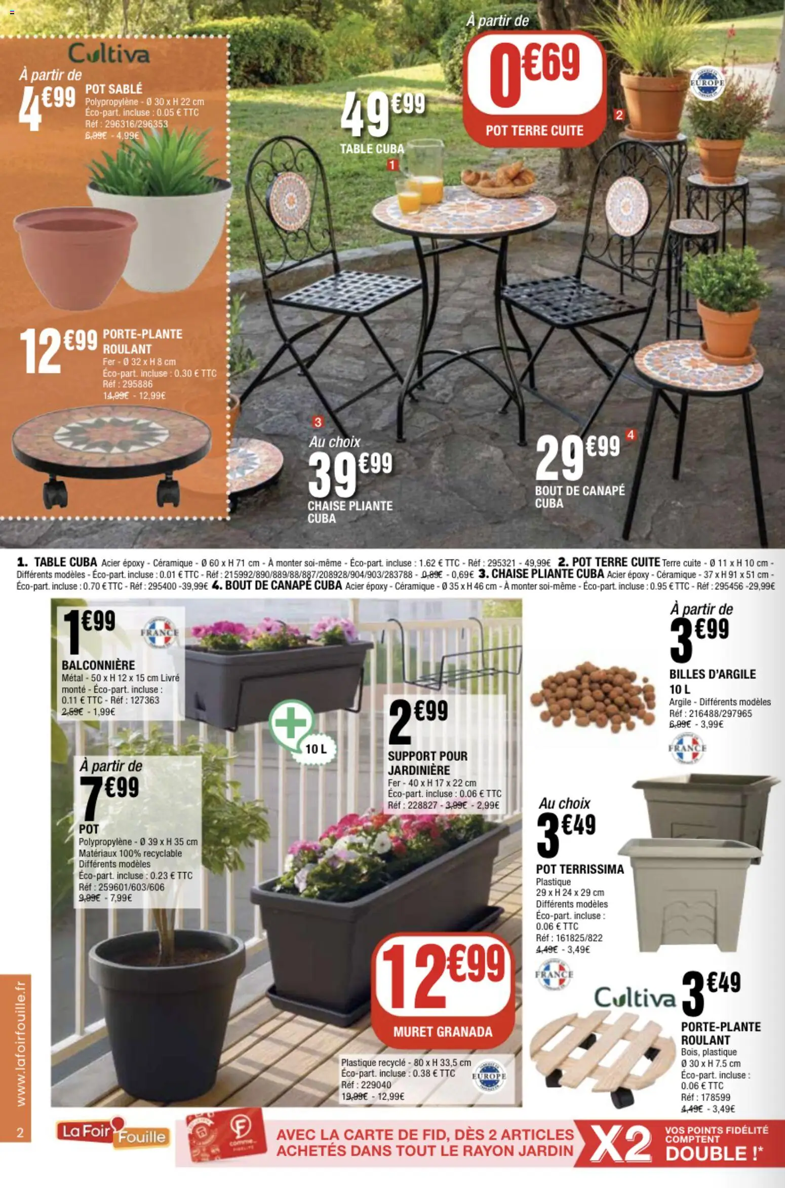 {H1} | Page: 2 | Produits: Jardinière, Canapé, Table, Chaise