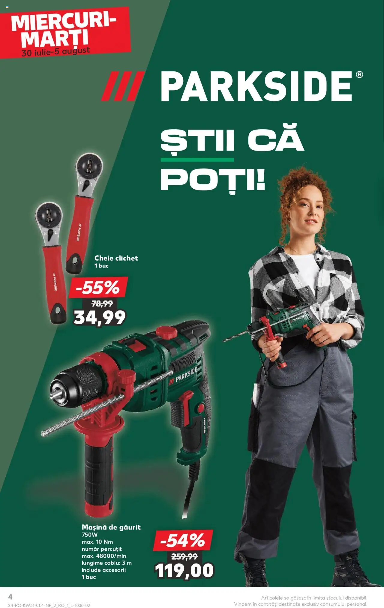 Catalog Kaufland - București – valabil de la 30.07.2025 | Pagină: 4 | Produse: Mașină de găurit, Cablu