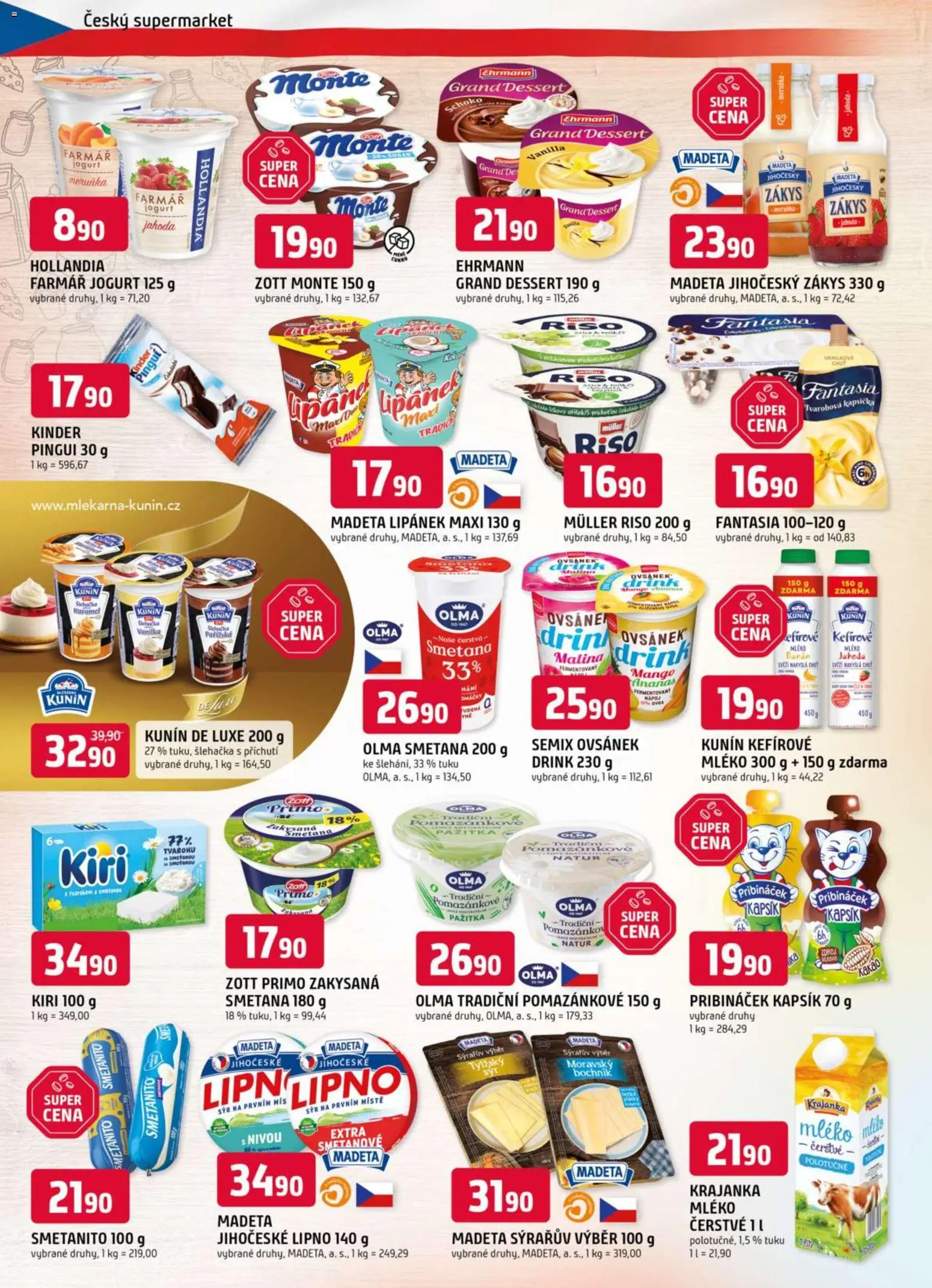 Trefa leták od 25.03.2026 | Strana: 4 | Produkty: Jogurt, Smetana, Pribináček, Šlehačka