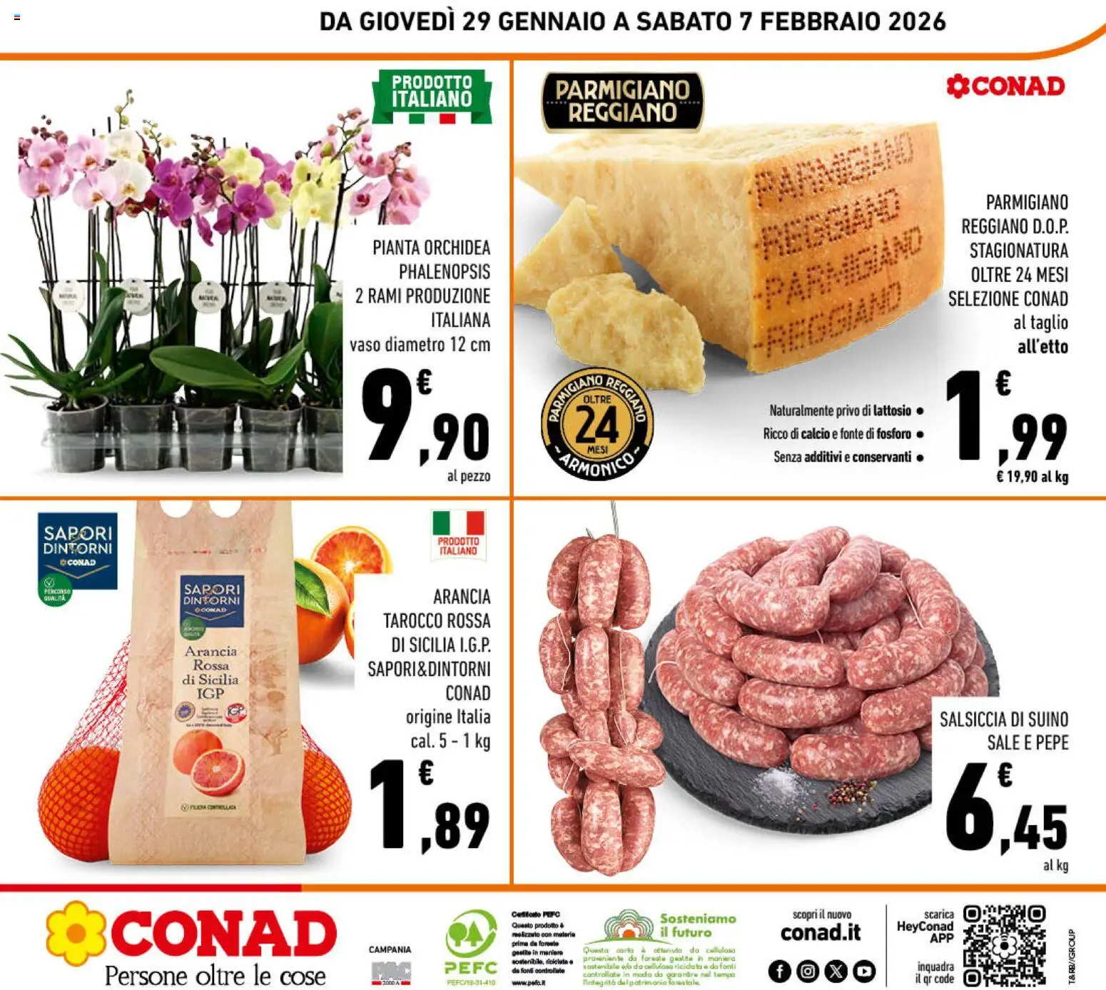 Volantino Conad del 29.01.2026 | Pagina: 24 | Prodotti: Suino, Pepe, Arancia, Parmigiano