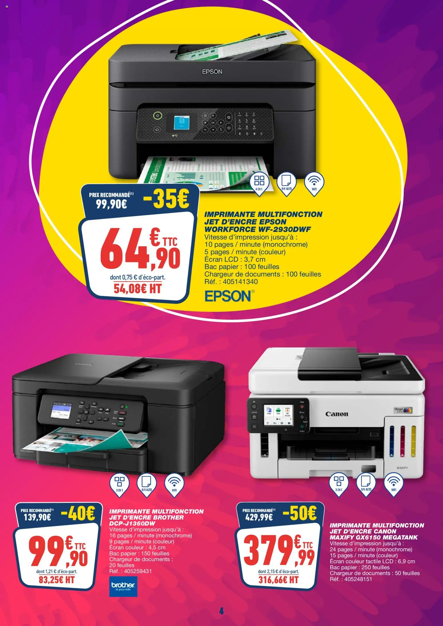 {H1} | Page: 4 | Produits: Imprimante, Imprimante multifonction