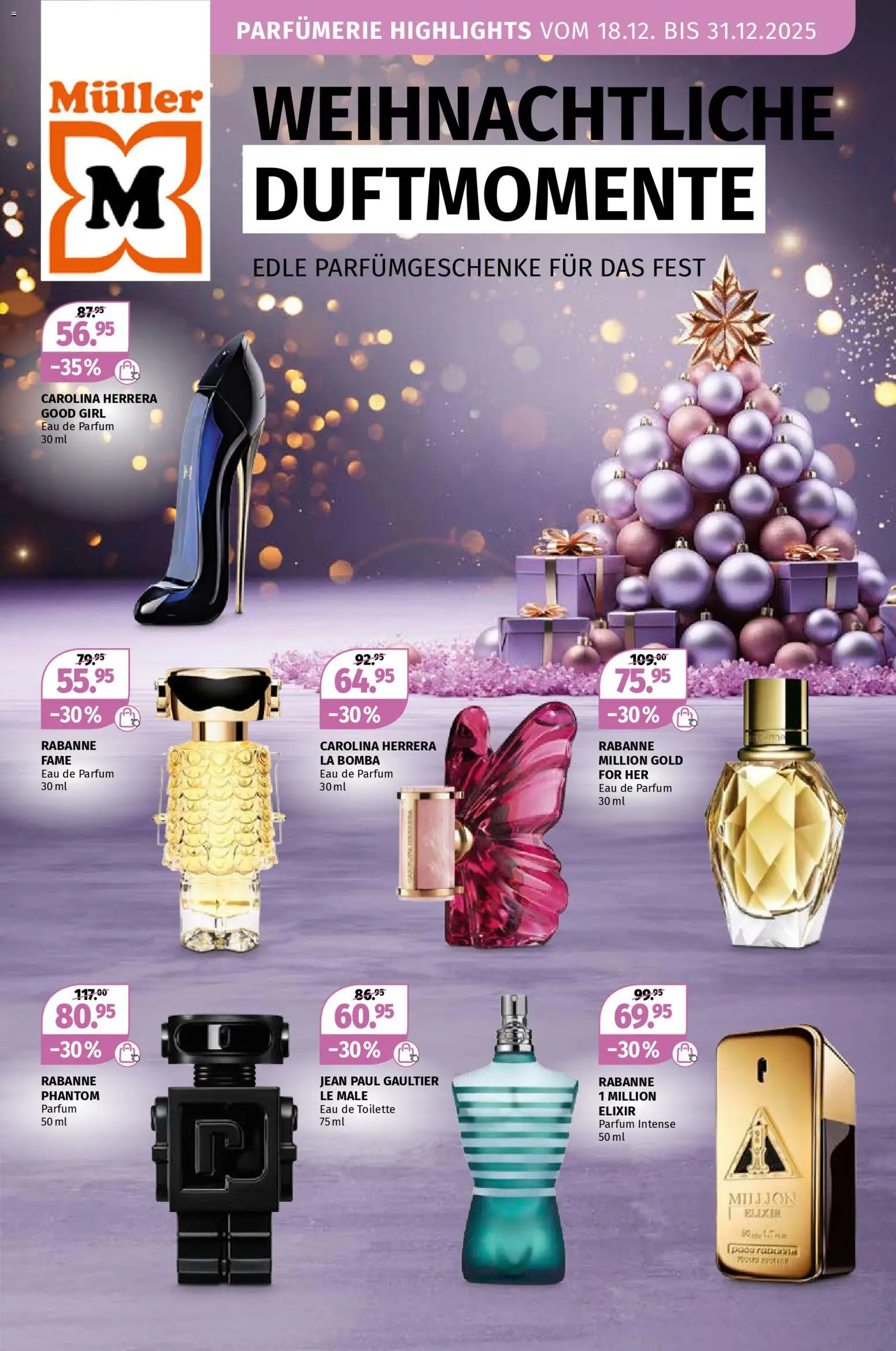 Müller Aktionen Duftmomente – gültig ab 18.12.2025 | Seite: 1 | Produkte: Eau de Parfum, Toilette, Parfüm, Eau de toilette