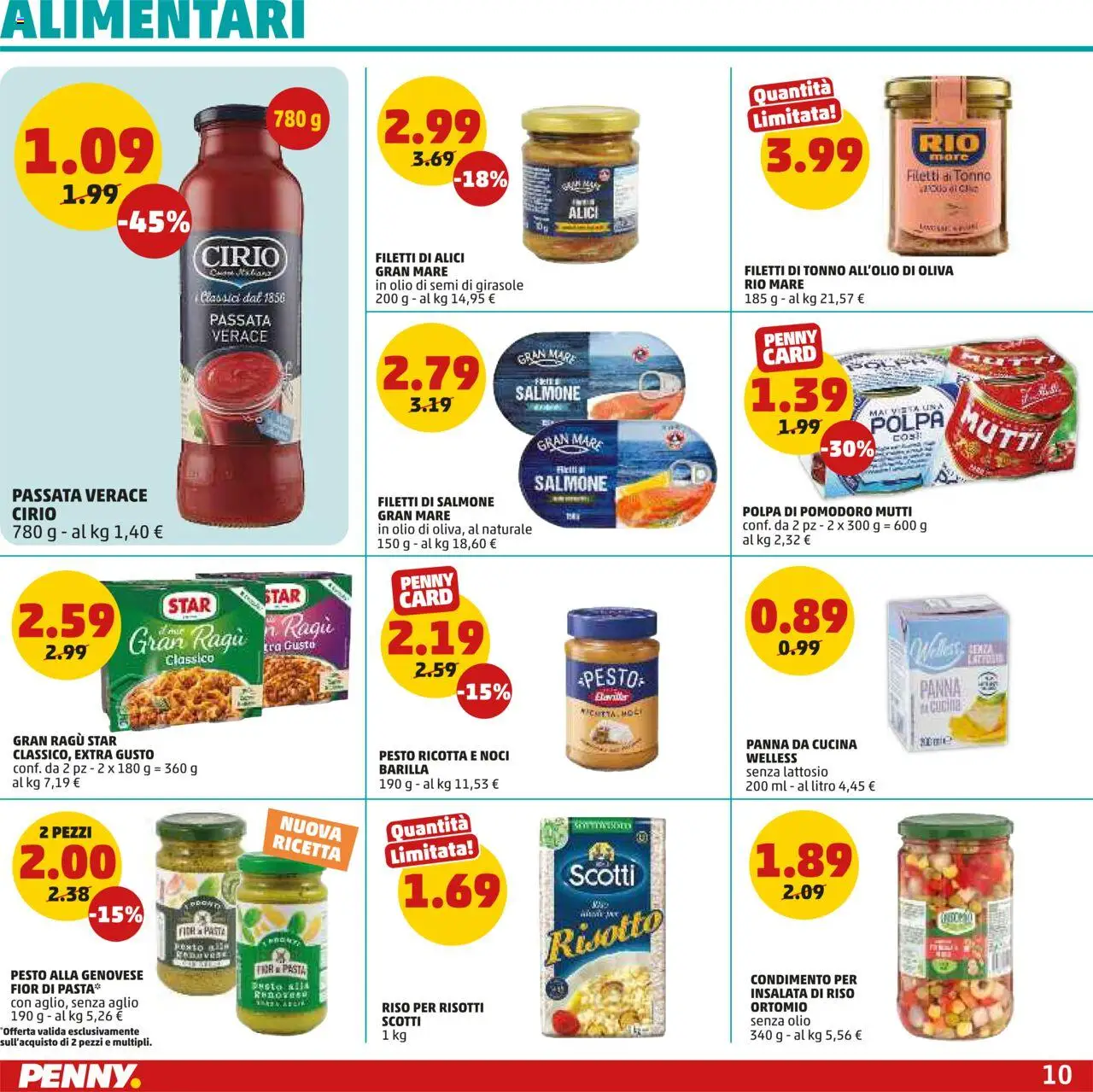 Volantino PENNY del 05.06.2025 | Pagina: 10 | Prodotti: Salmone, Panna, Pasta, Pesto