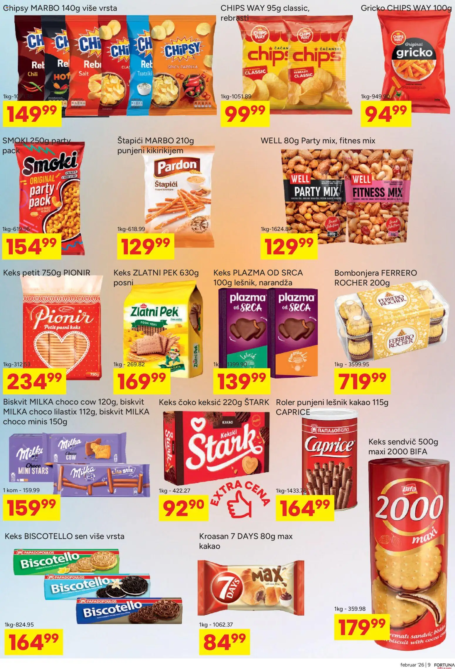 Fortuna Market katalog - važi od 10.02.2026 | Strana: 9 | Proizvode: Milka, Keks, Bombonjera, Paprika