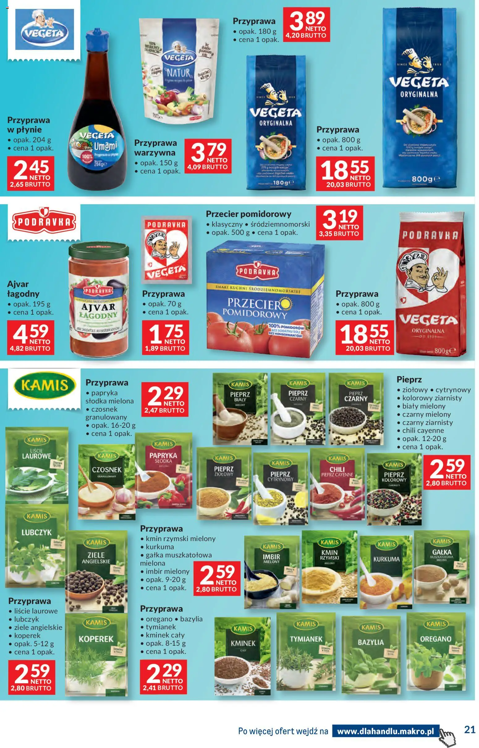 Makro gazetka - Dystrybucja do sklepów od 07.04.2026 | Strona: 21 | Produkty: Chili, Koperek, Tymianek, Papryka