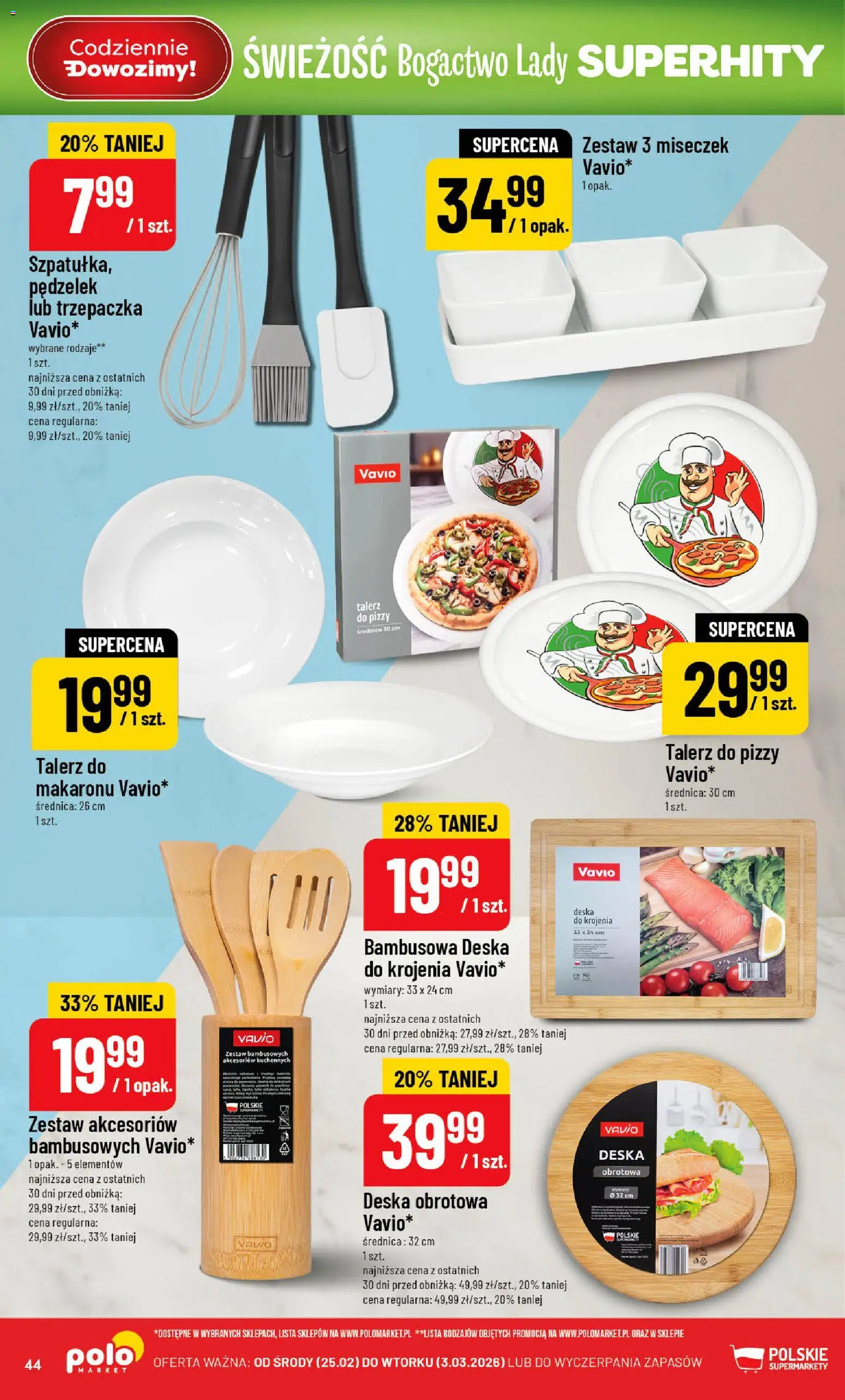 POLOmarket Gazetka od 25.02.2026 | Strona: 44 | Produkty: Trzepaczka, Deska do krojenia