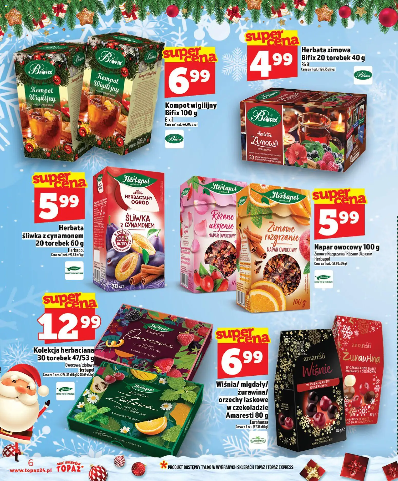 Topaz Gazetka MAZ od 04.12.2025 | Strona: 6 | Produkty: Wiśnie, Żurawina, Orzechy, Owoce