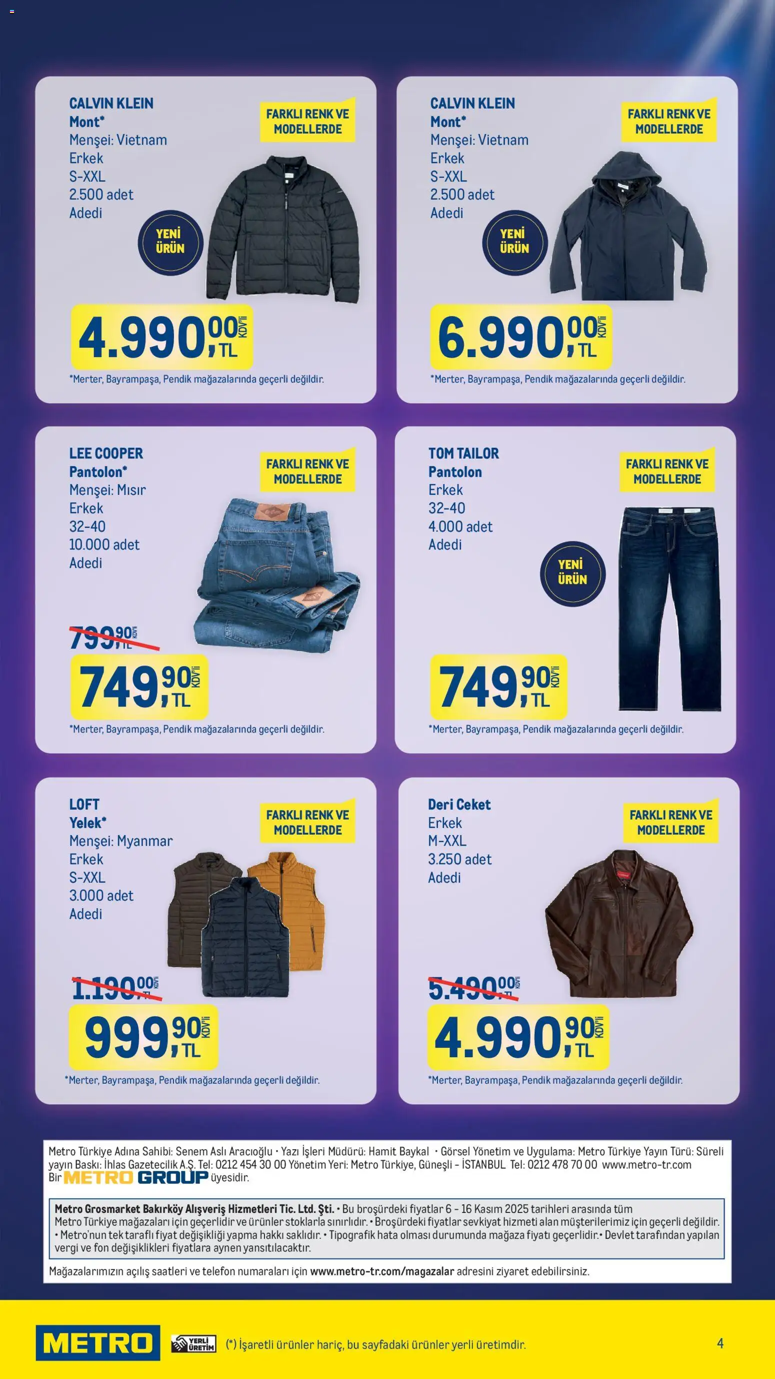 Metro Katalog - 06.11.2025 tarihinden itibaren geçerlidir | Sayfa: 4 | Ürünler: Baskı, Mont, Pantolon, Mısır