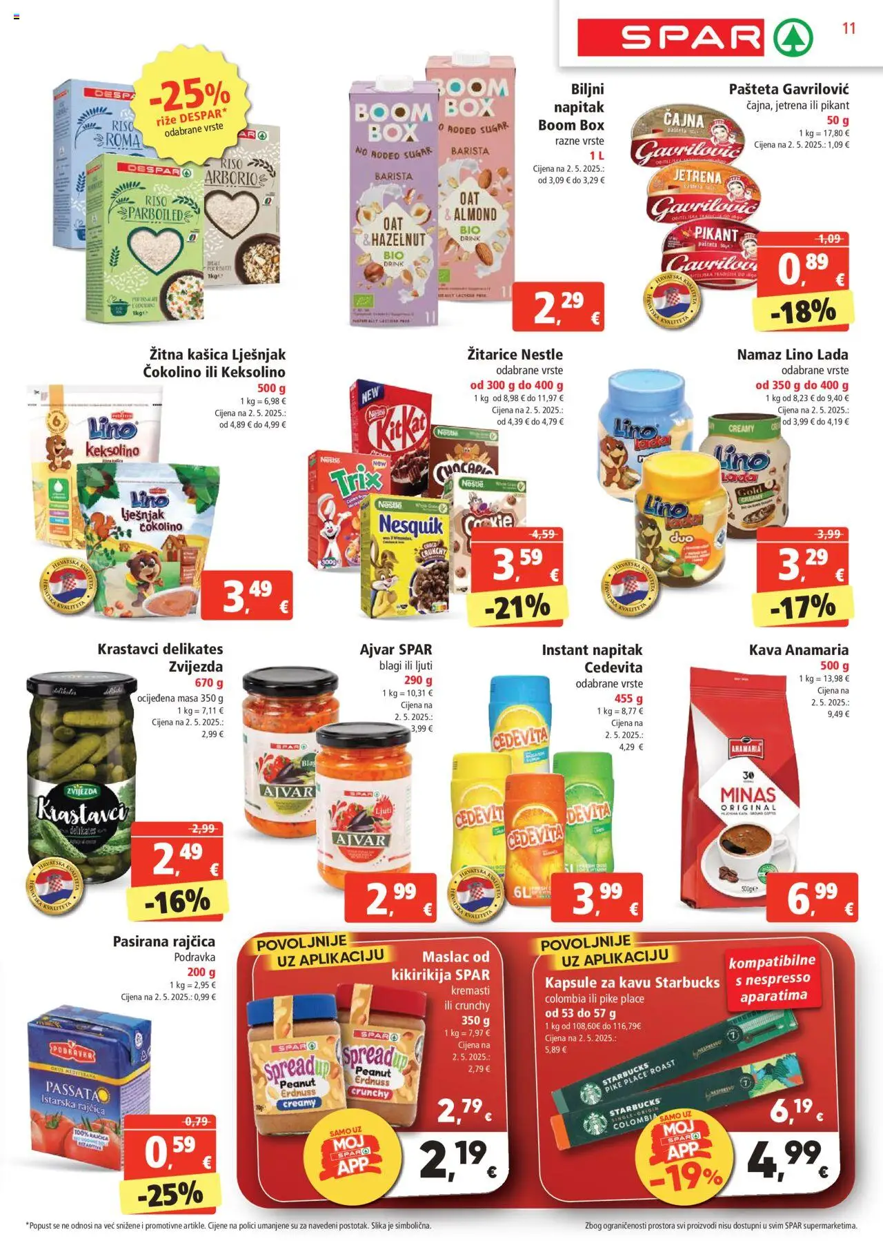 Spar katalog | vrijedi od 10.09.2025 | Stranica: 11 | Proizvodi: Žitarice, Lješnjak, Cedevita, Namaz