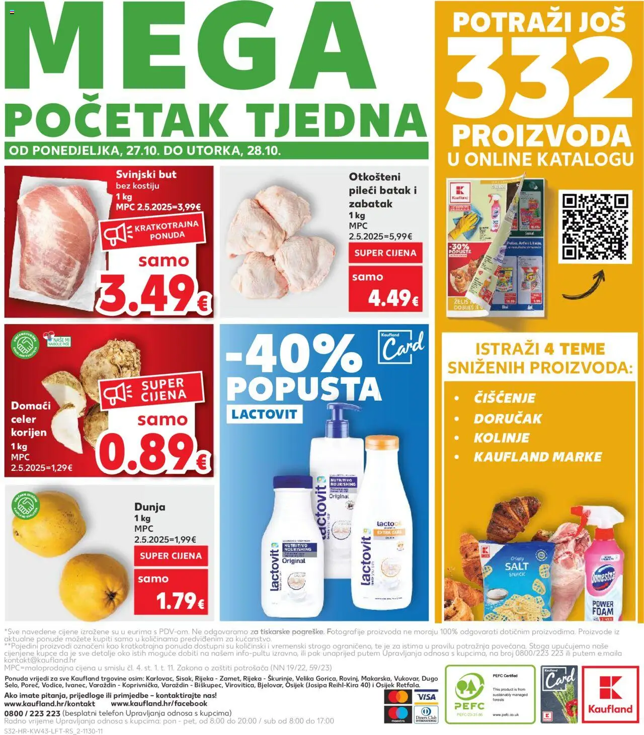Kaufland katalog | vrijedi od 22.10.2025 | Stranica: 32 | Proizvodi: Celer, Svinjski but, Domestos, Telefon