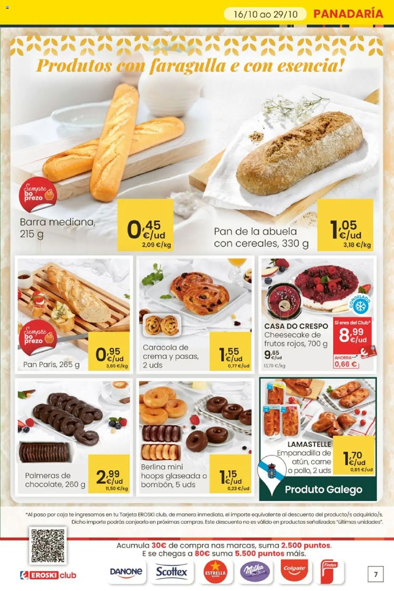 Eroski - Ofertón │ válido desde el 16.10.2025 | Página: 7 | Productos: Pan, Crema, Té, Palmeras