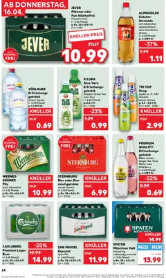 Kaufland Prospekt ab 16.04.2026 gültig | Seite: 34 | Produkte: Bier, Wernesgruner, Limonade, Jever