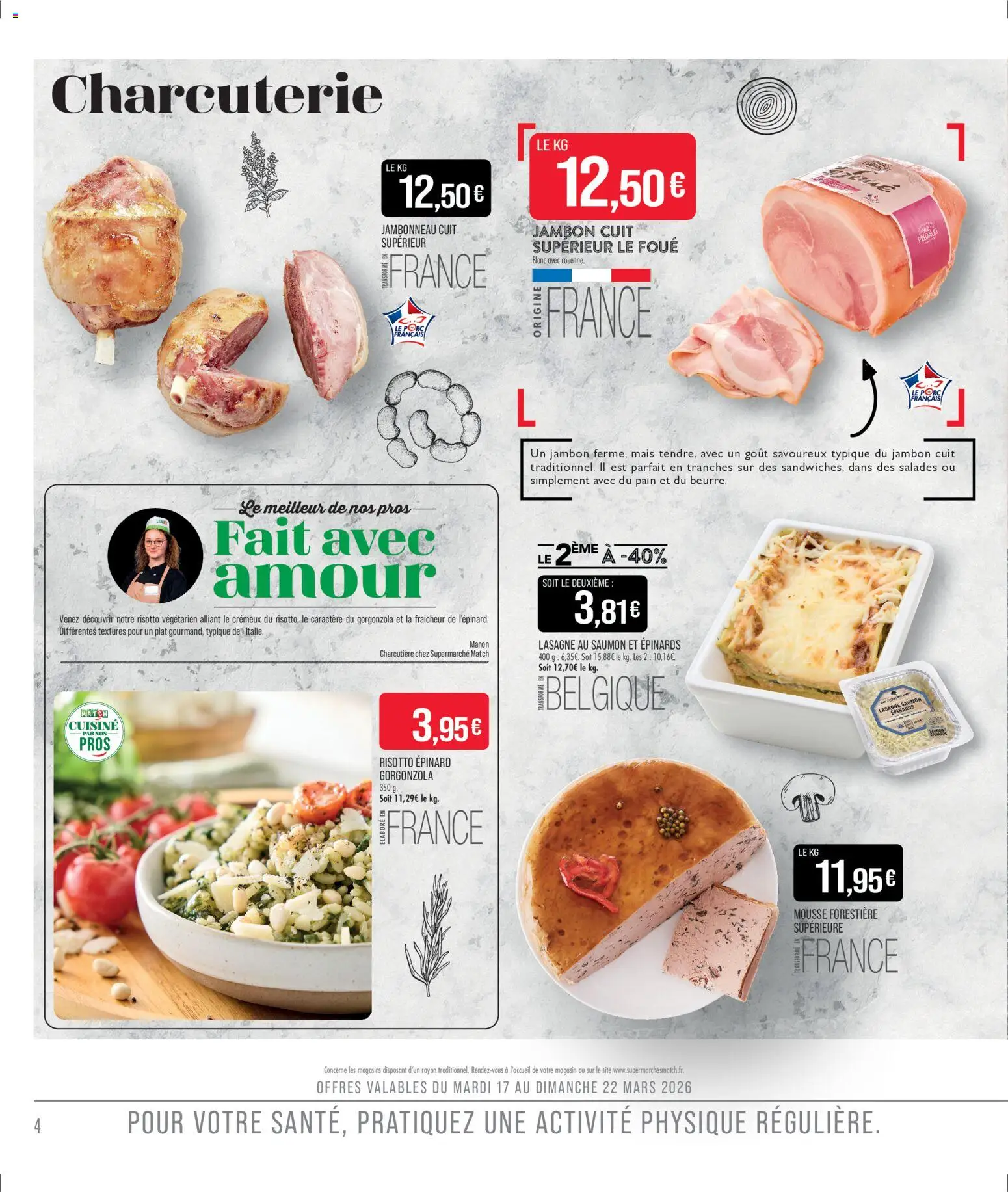 {H1} | Page: 6 | Produits: Epinard, Mais, Pain, Jambon