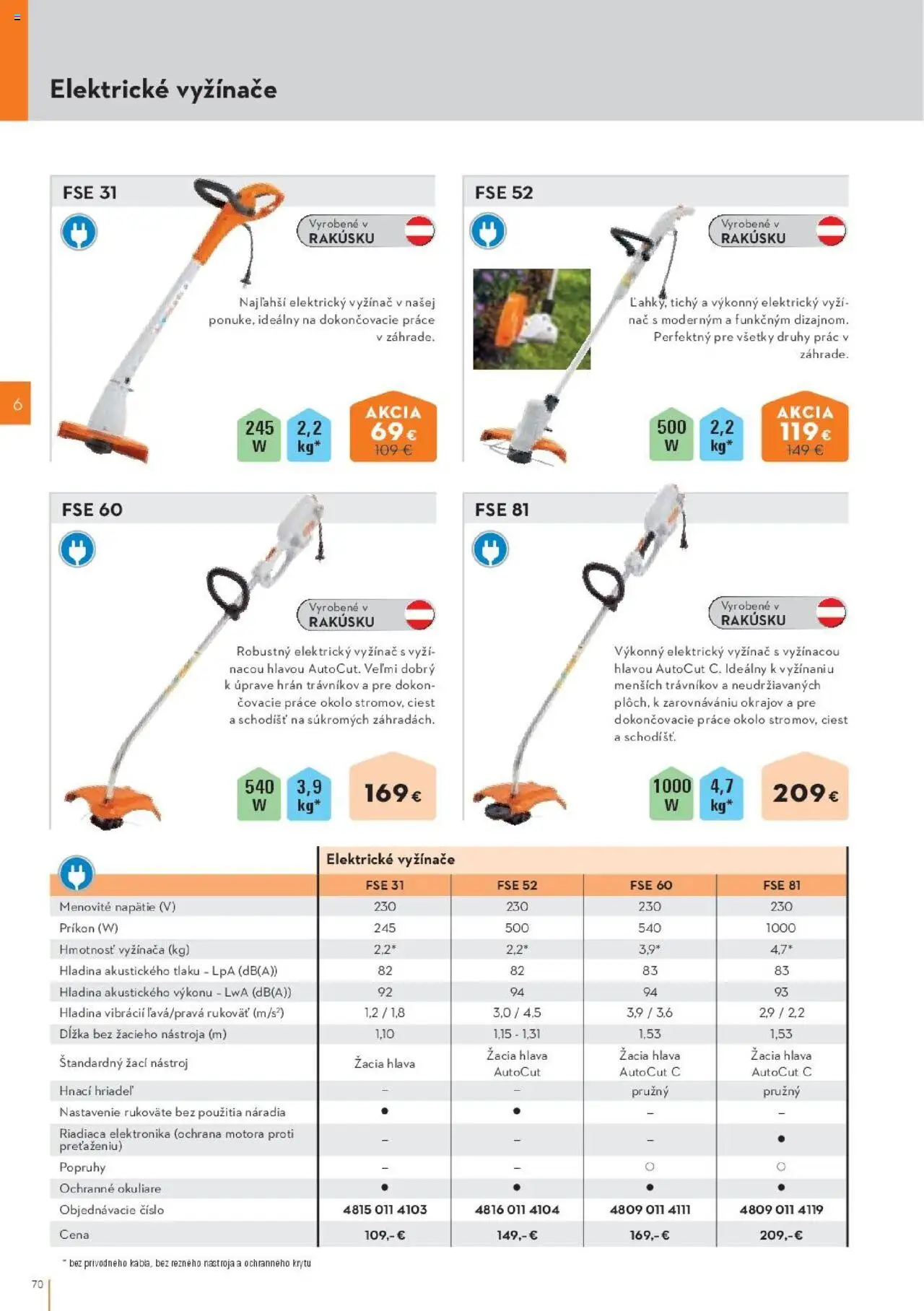 Nové STIHL akcie – leták je platný od 29.09.2025 | Strana: 70 | Produkty: Vyžínače, Okuliare