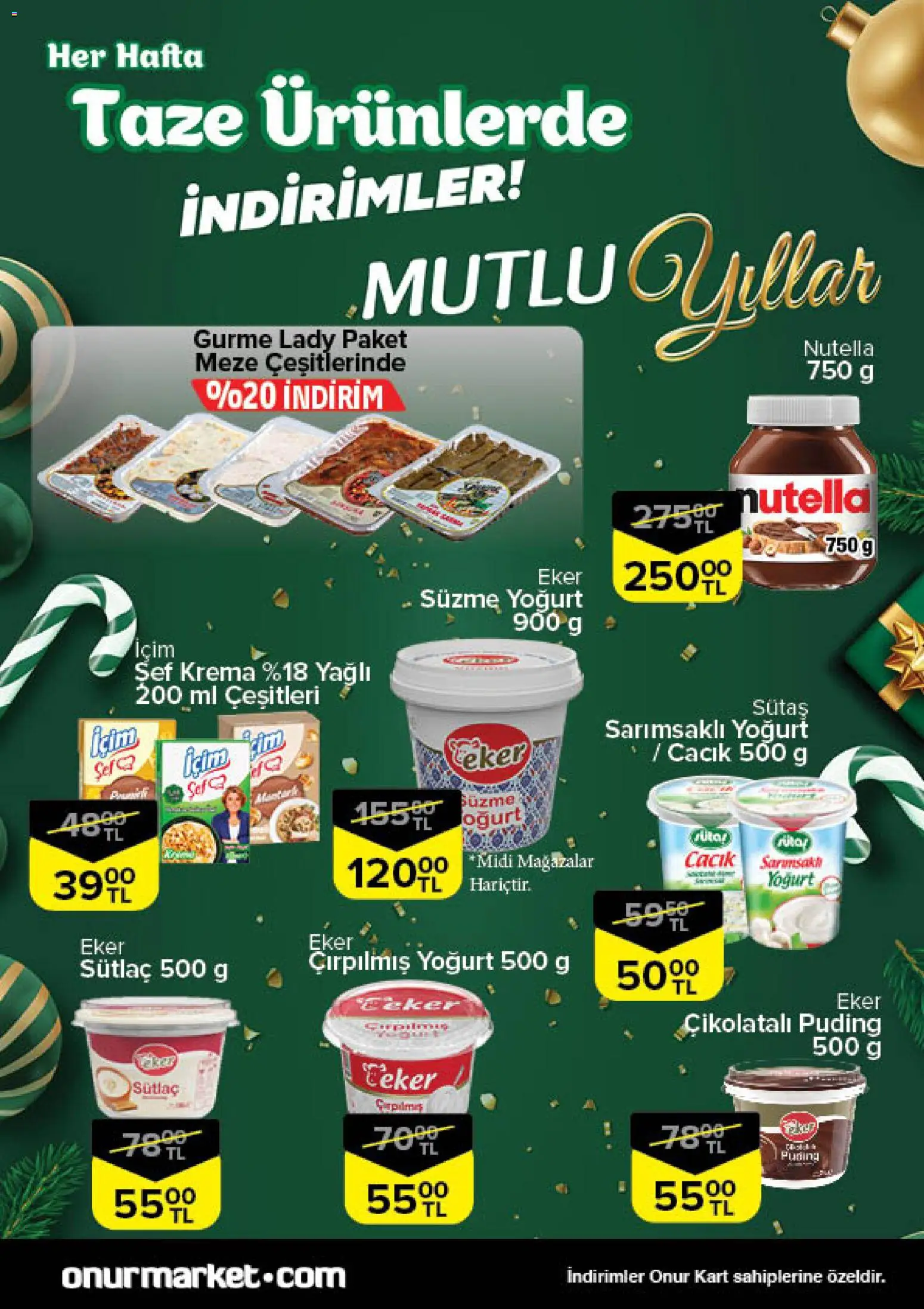 Onur Market Taze Ürünlerde İndirimler - Trakya - 25.12.2025 tarihinden itibaren geçerlidir | Sayfa: 3 | Ürünler: Yoğurt