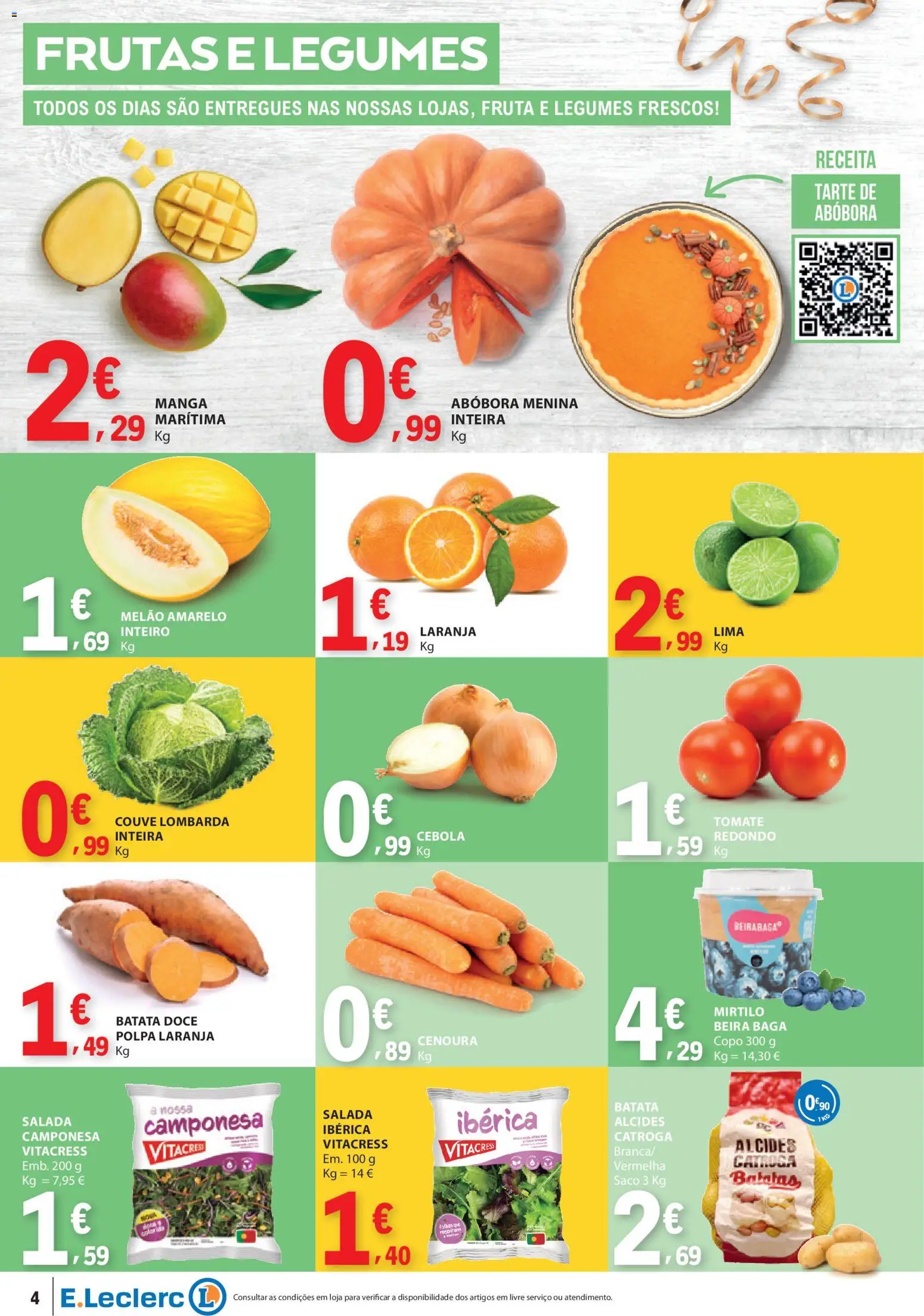 E.Leclerc folheto │ válido de 26.12.2025 | Página: 4 | Produtos: Tarte, Tomate, Melão, Cenoura