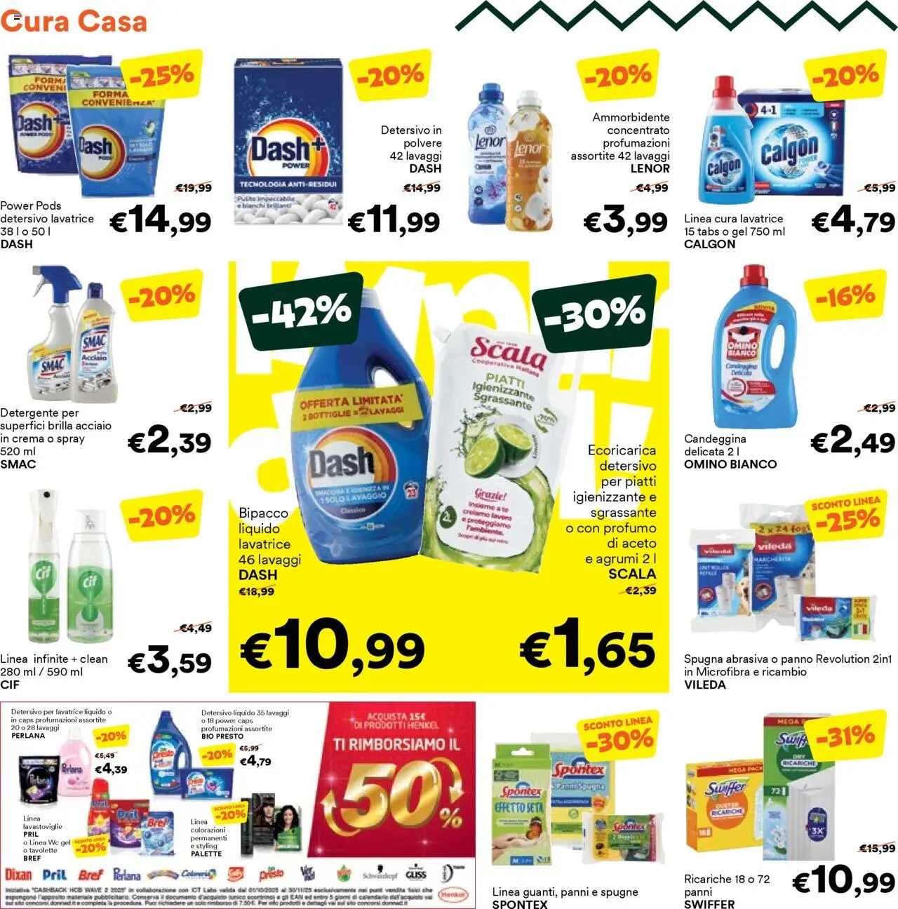 Volantino Unes del 08.10.2025 | Pagina: 18 | Prodotti: Spugna, Tè, Scala, Profumo