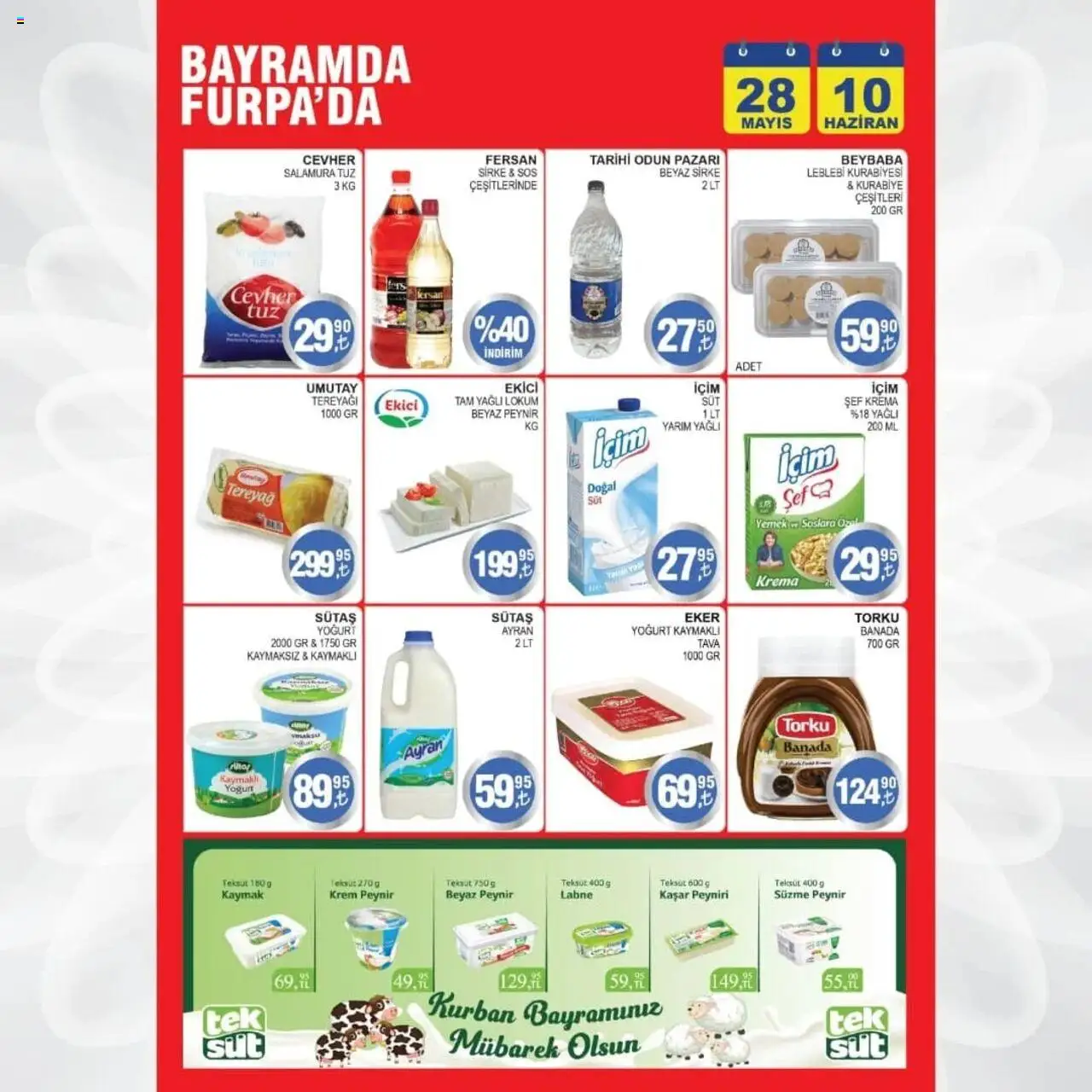 Furpa Bayramda Furpa'da - 28.05.2025 tarihinden itibaren geçerlidir | Sayfa: 4 | Ürünler: Krem, Tereyağı, Ekici, Sos
