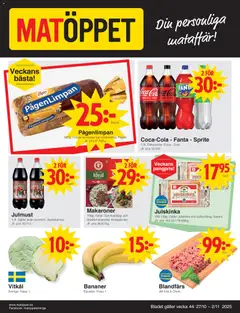 Matöppet - erbjudanden - Förhandsvisning av reklamblad från butik Matöppet aktuell från 27.10.2025