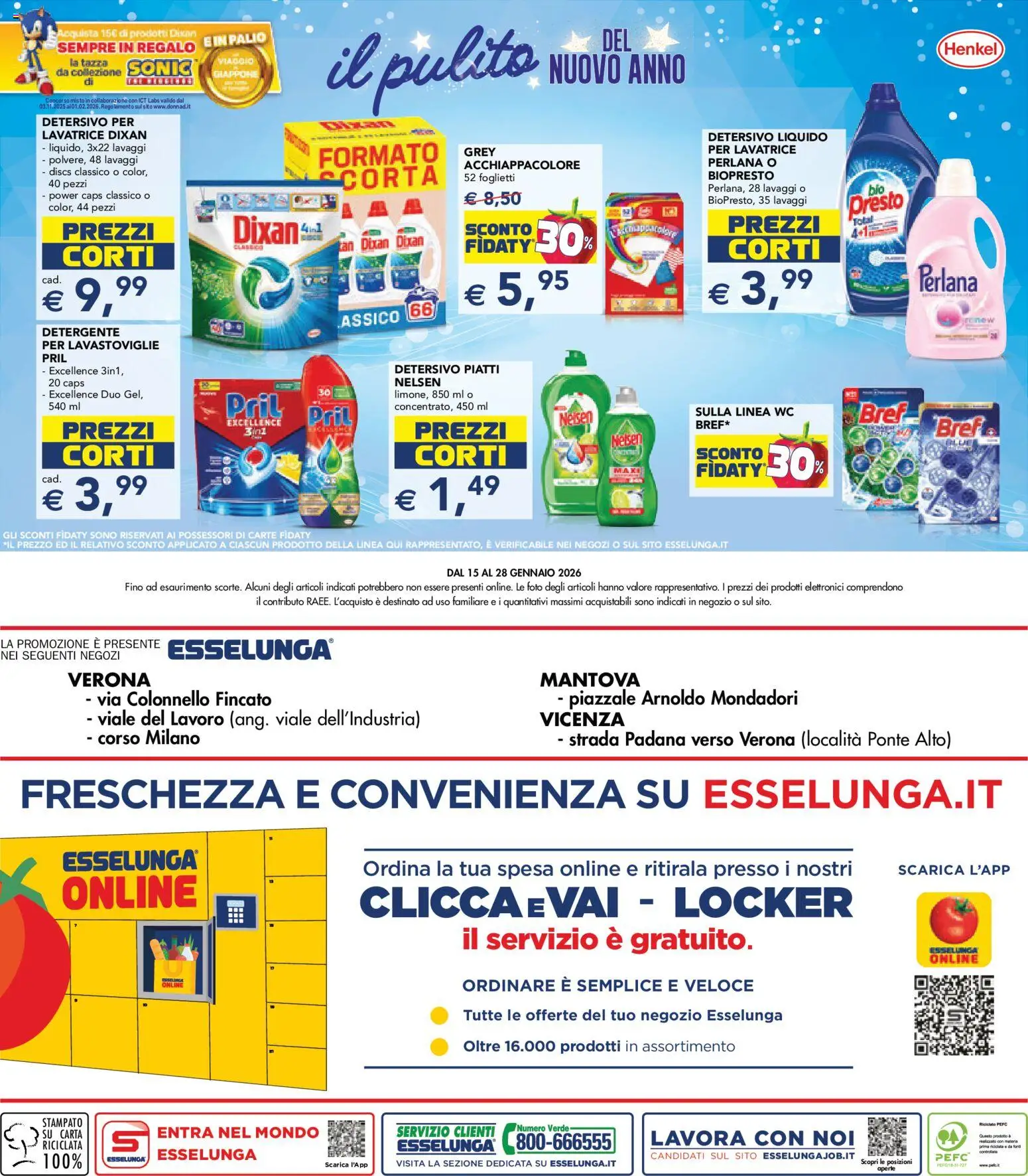 Volantino Esselunga S del 15.01.2026 | Pagina: 23 | Prodotti: Detergente, Lavatrice, Lavastoviglie, WC