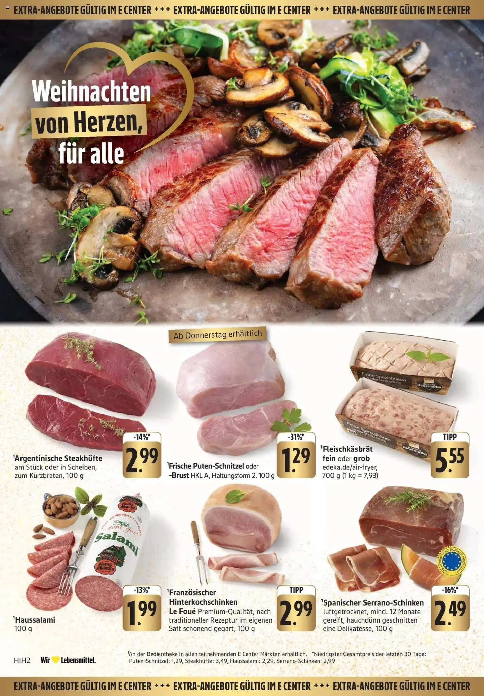 Edeka prospekt Möglingen	 – gültig ab 08.12.2025 | Seite: 36 | Produkte: Schnitzel, Putenschnitzel, Salami, Steak