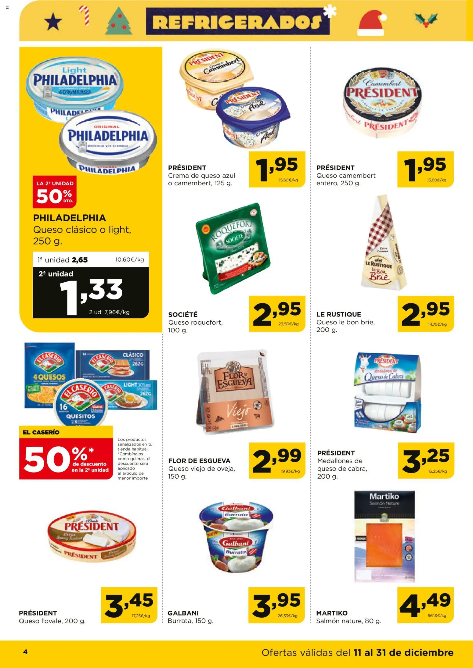 Alimerka folleto Asturias │ válido desde el 11.12.2025 | Página: 4 | Productos: Medallones, Μπάρα σαπουνιού, Queso, Crema