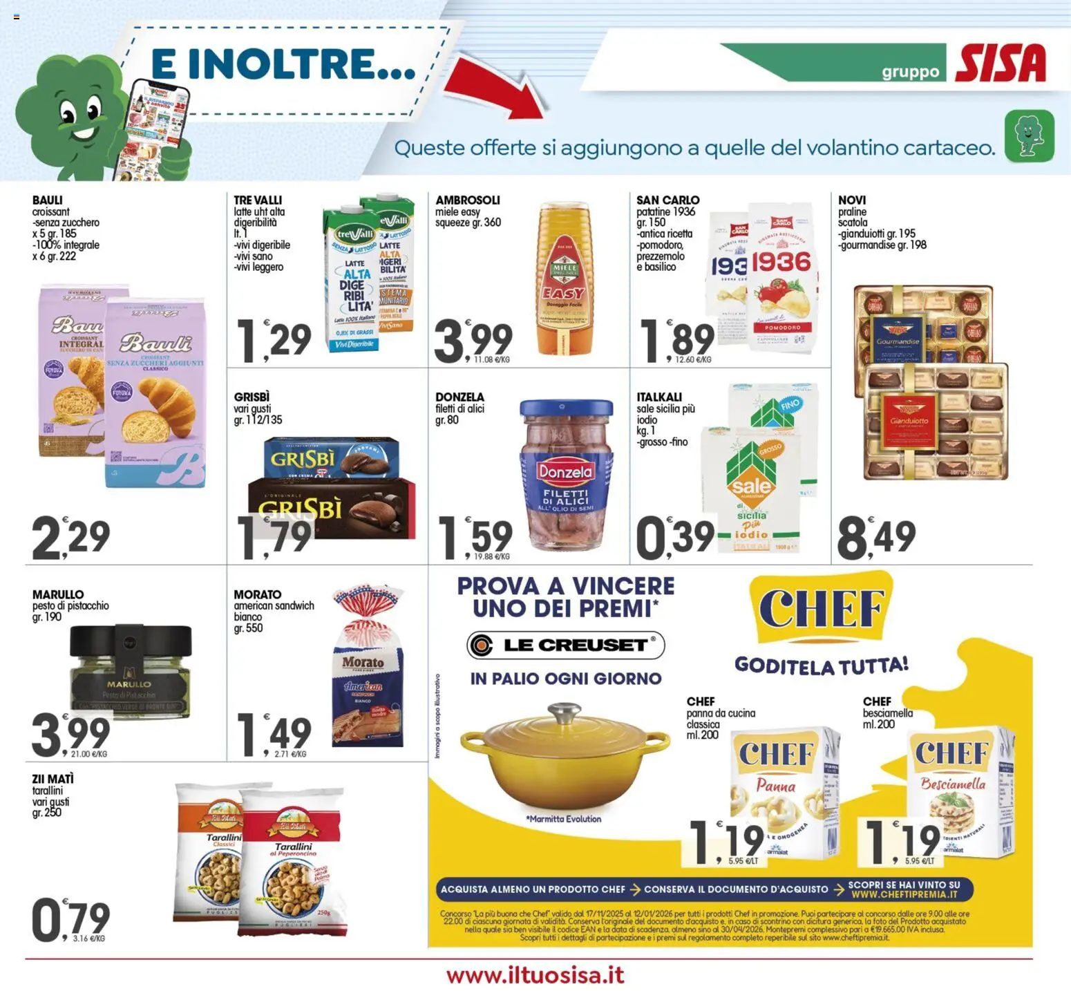 Volantino SISA del 05.12.2025 | Pagina: 13 | Prodotti: Patatine, Latte, Miele, Besciamella