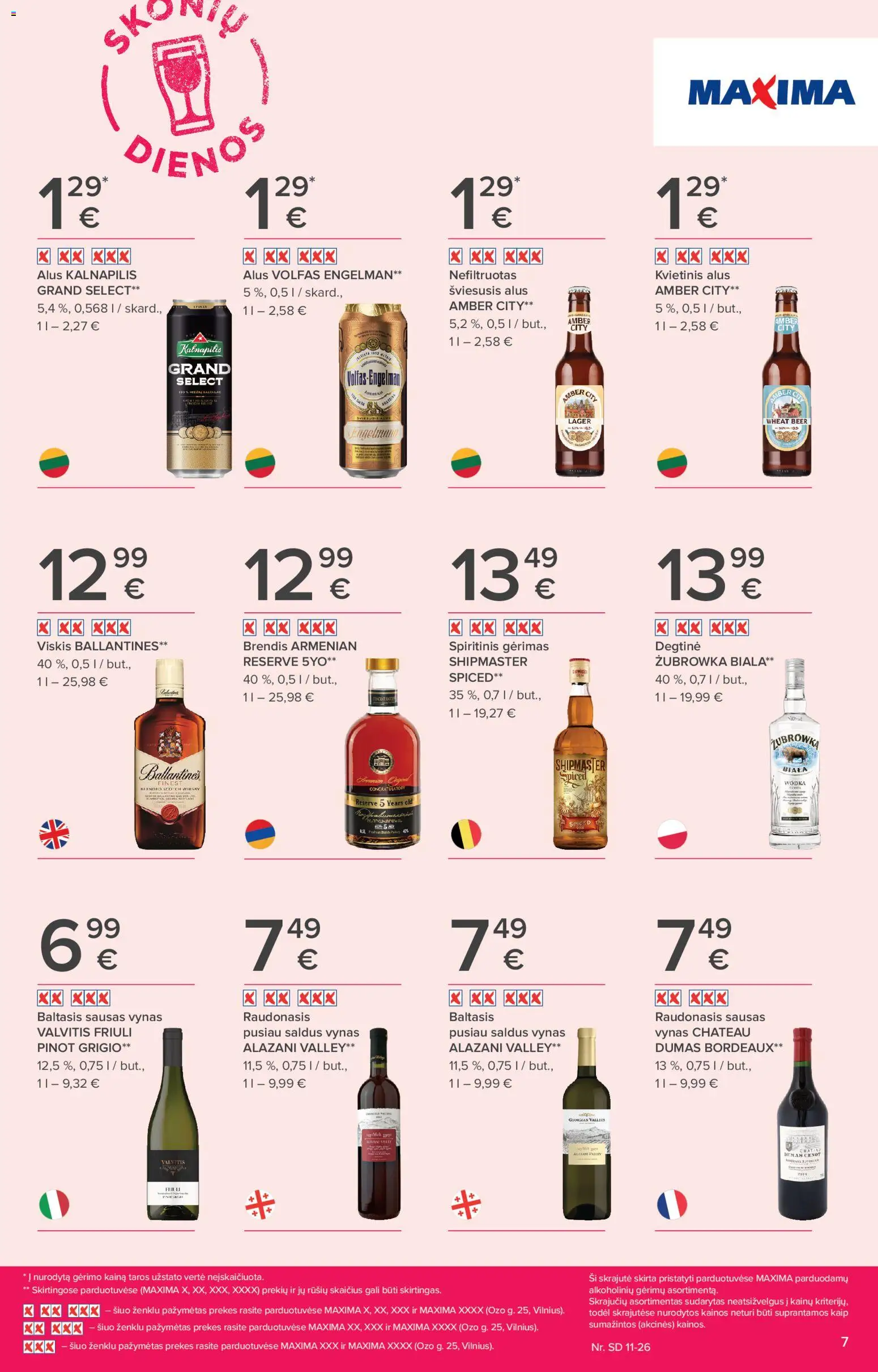MAXIMA akcijos nuo 13.11.2025 | Puslapis: 7 | Prekių: Degtinė, Viskis, Vynas, Alus