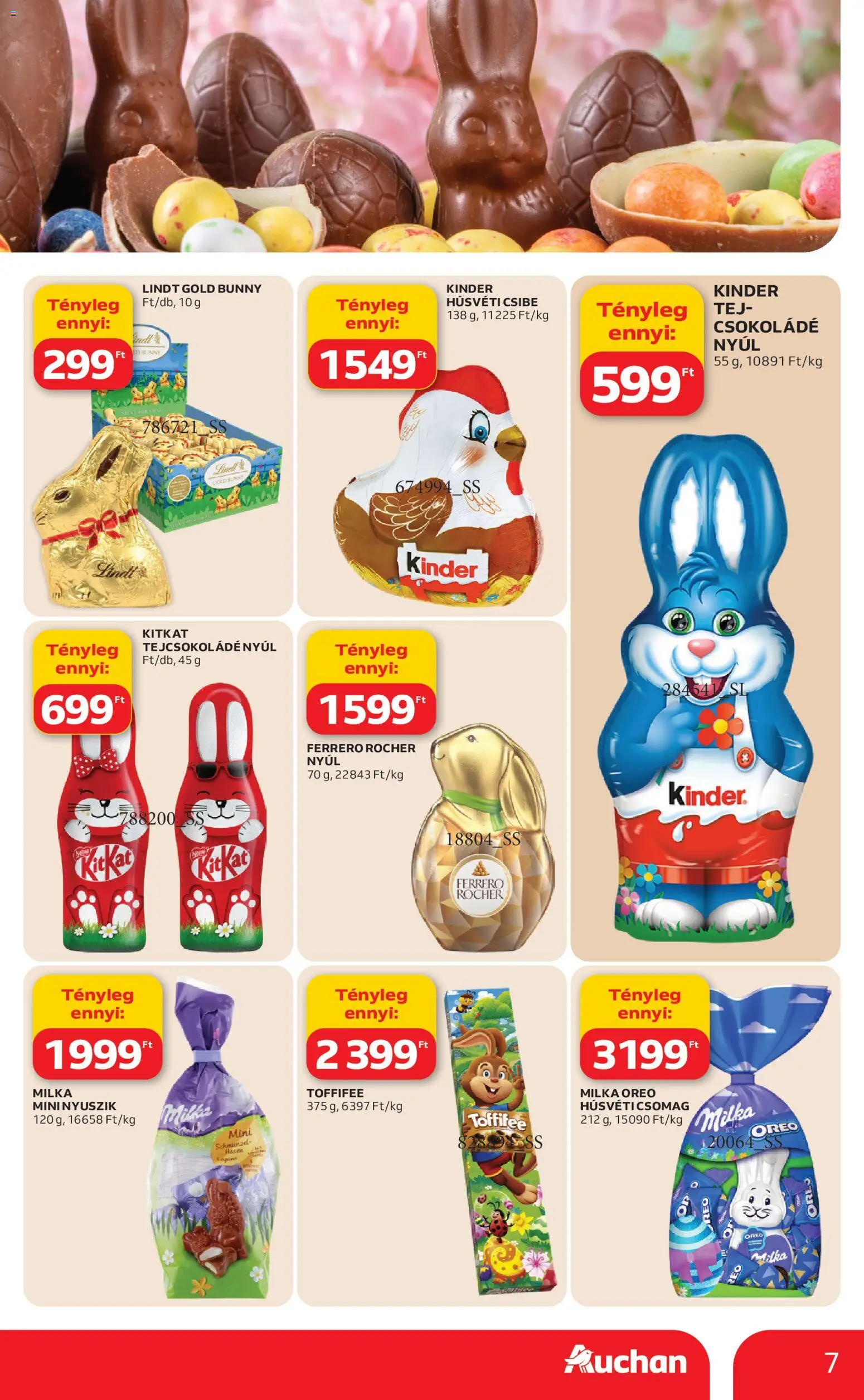 Auchan akciós ujság - amely érvényes a következő dátumtól: 19.02.2026 | Oldal: 7 | Termékek: Ferrero rocher, Tej, Toffifee, Csokoládé