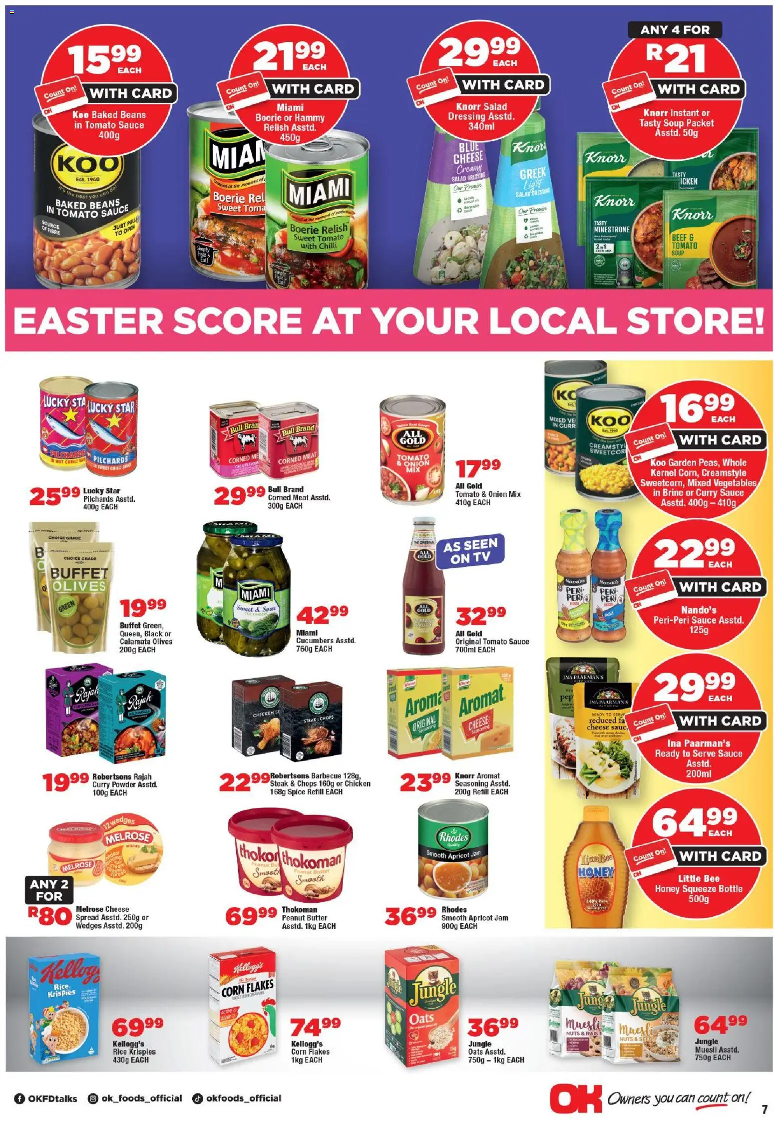 New OK Foods catalogue – valid from 25.03.2026 | Page: 7 | Products: Jam, Baked beans, Beef, Chilli