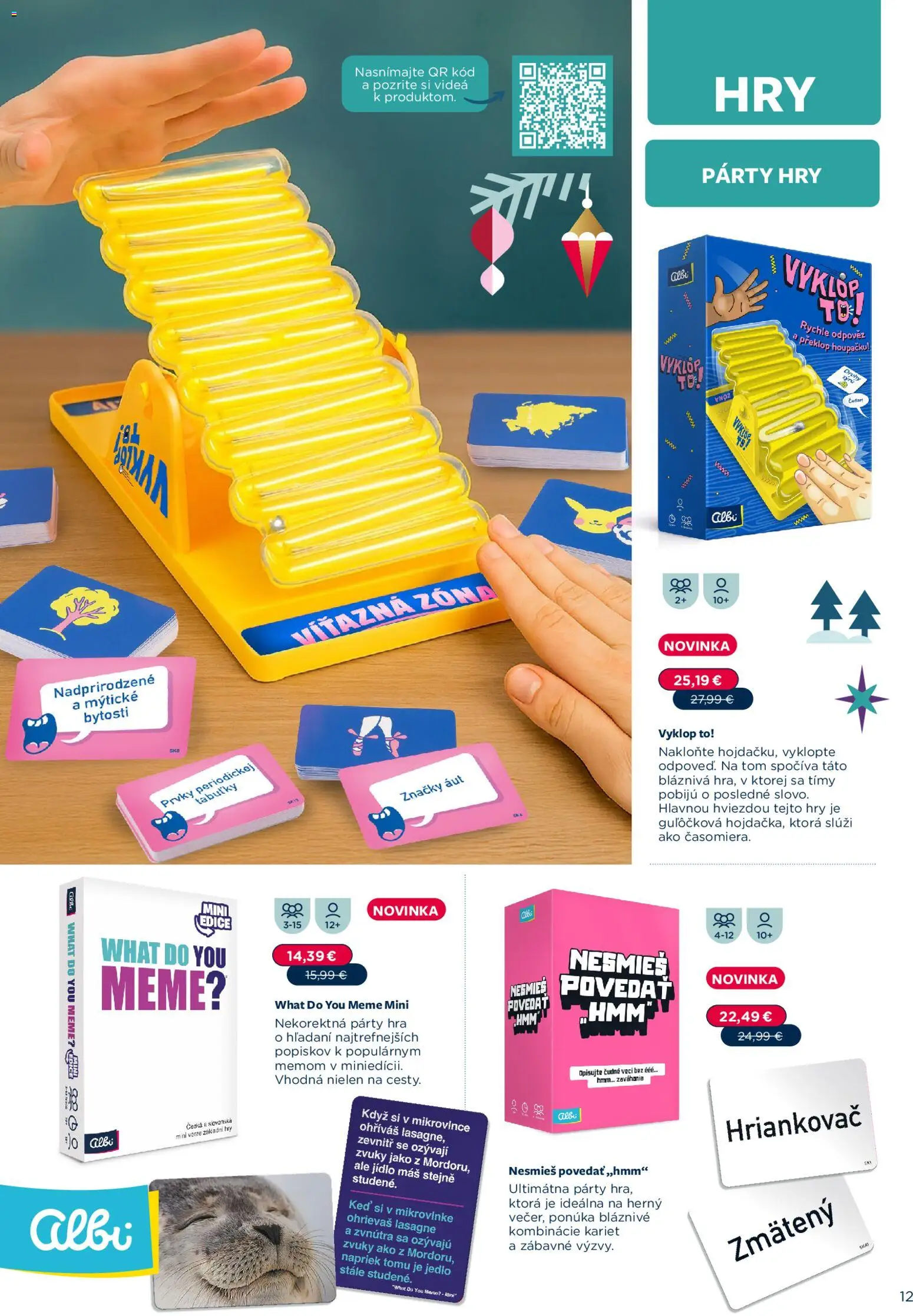 Nové Albi akcie – leták je platný od 02.11.2025 | Strana: 12 | Produkty: Hriankovač, Hra, Lasagne