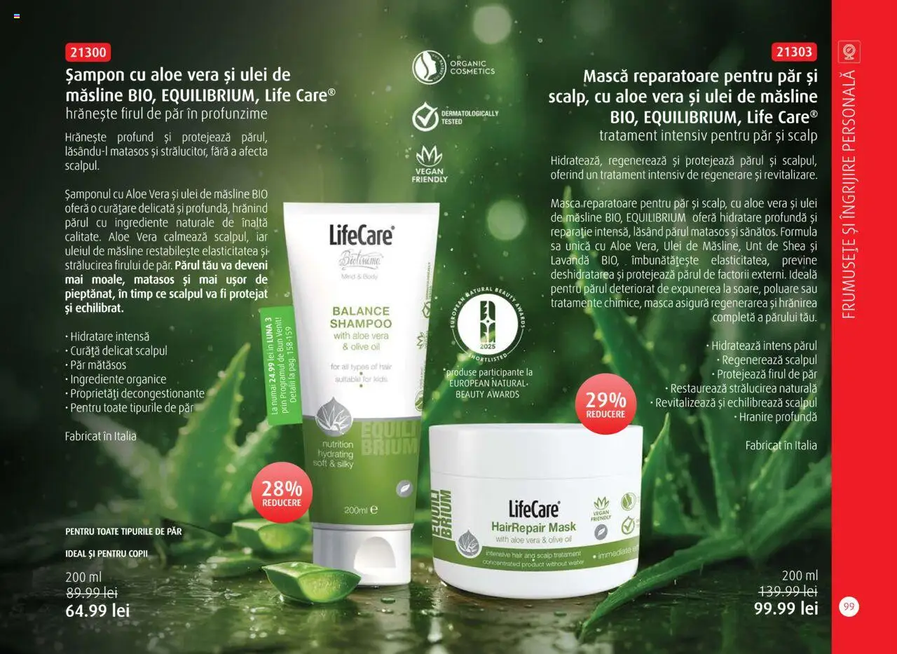 Noul catalog Life Care – valabil de la 01.10.2025 | Pagină: 101 | Produse: Aloe vera, Body, Măsline, Șampon