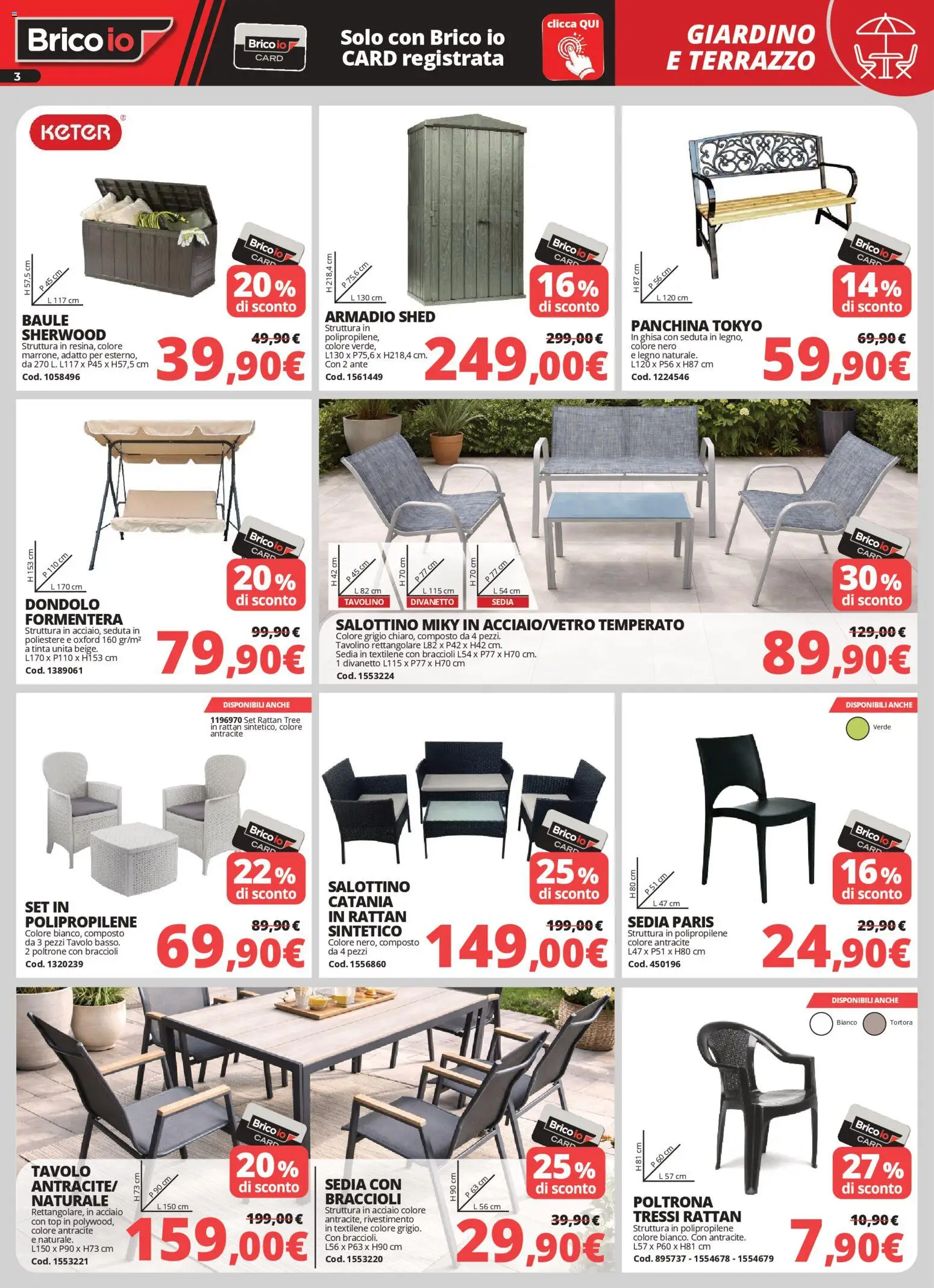 Volantino Brico io del 05.03.2026 | Pagina: 3 | Prodotti: Top, Panchina, Baule, Armadio