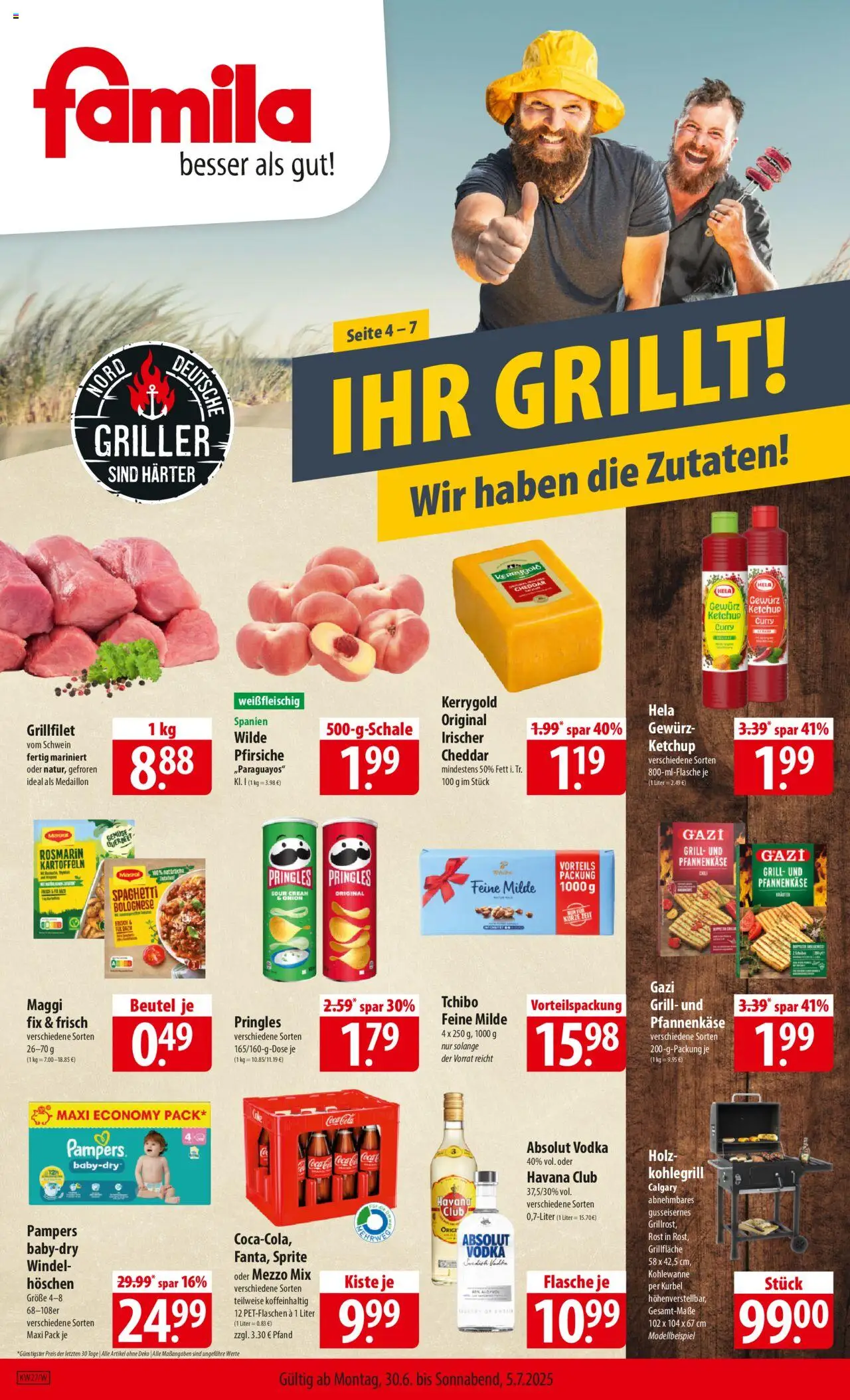 Famila Prospekt 	 - gültig ab dem 30.06.2025 | Seite: 1 | Produkte: Grill, Coca cola, Cola, Chips