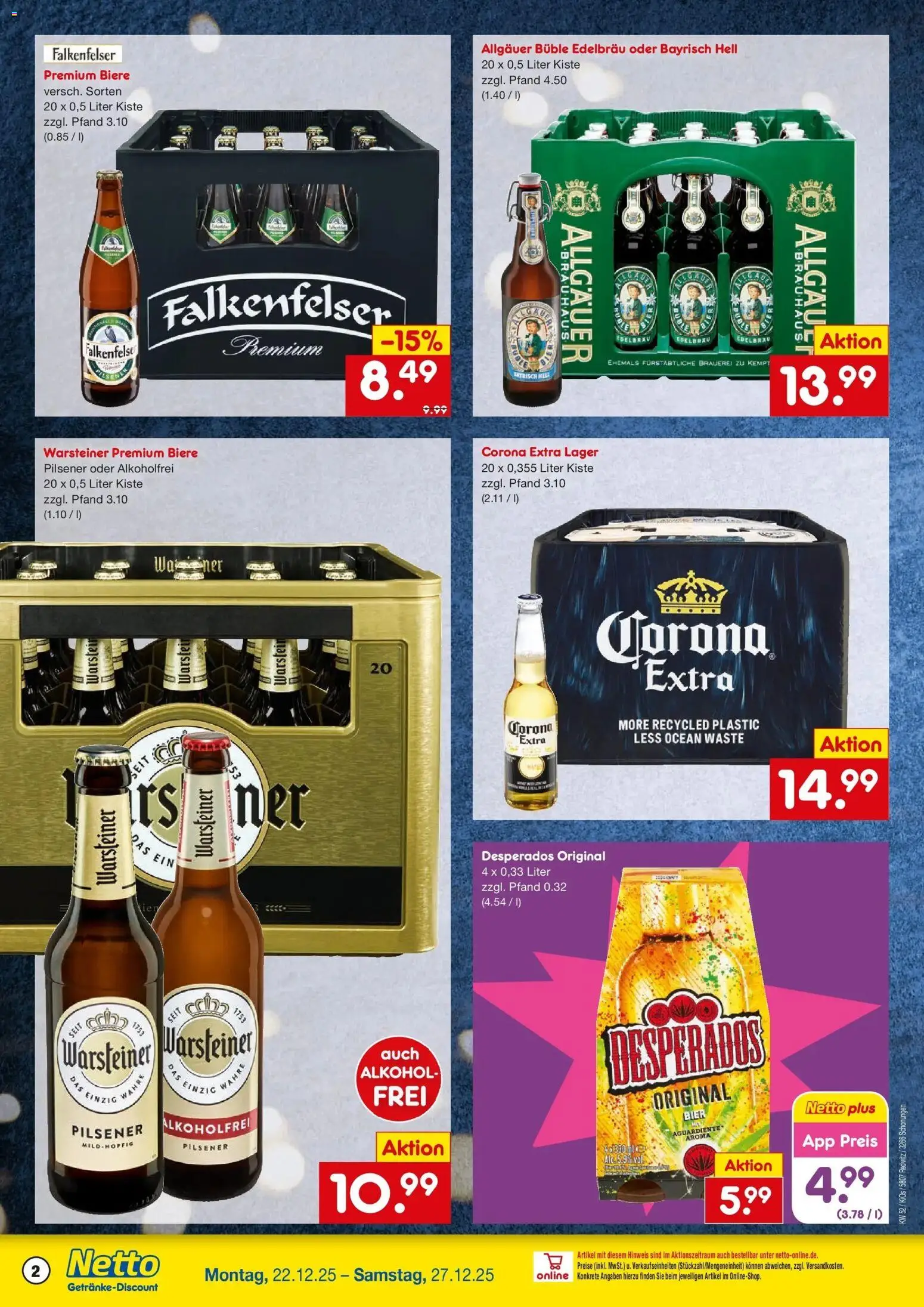 Netto Marken-Discount prospekt Schonungen	 – gültig ab 22.12.2025 | Seite: 2 | Produkte: Bier, Warsteiner, Desperados